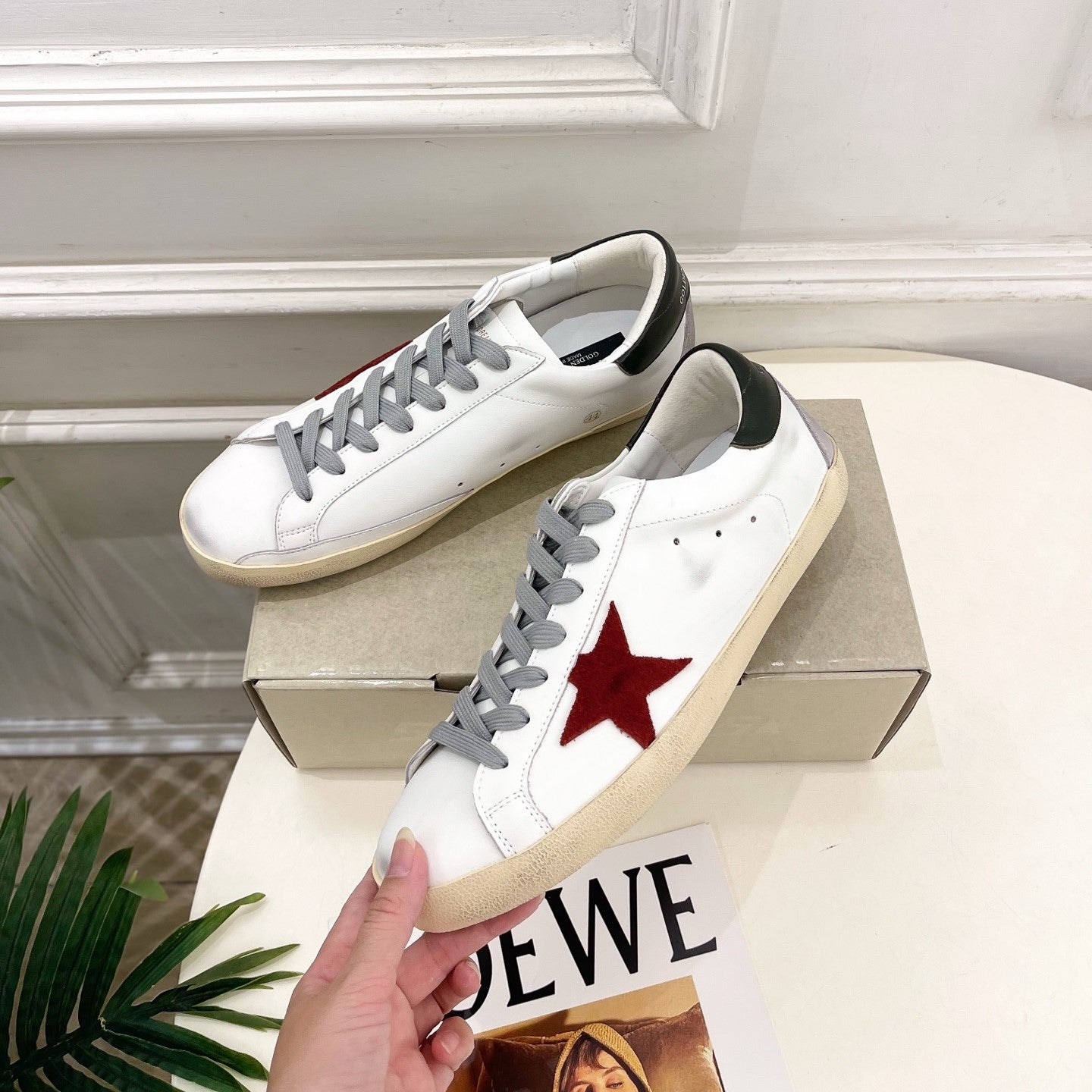 Golden Goose 26s Super-Star Red Star White Leather 947751