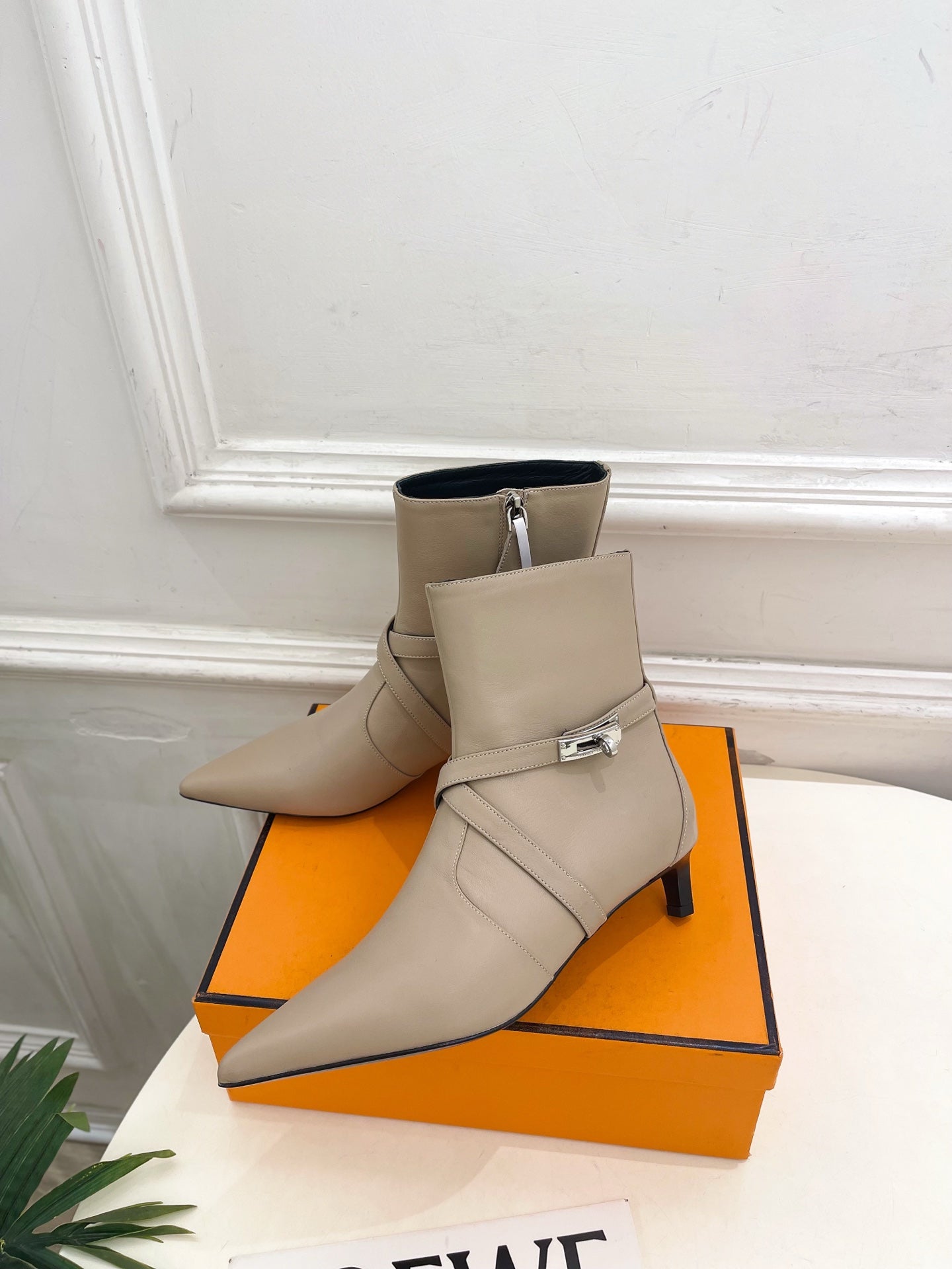 HM 26s Nice 40 Ankle Boot Beige Lambskin 947289