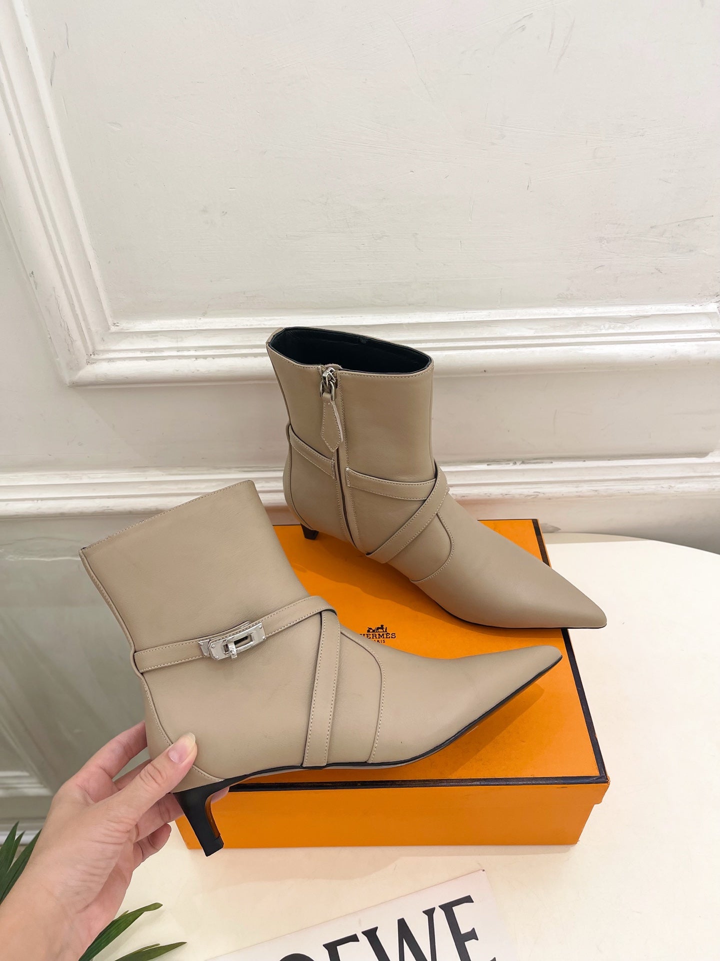 HM 26s Nice 40 Ankle Boot Beige Lambskin 947289