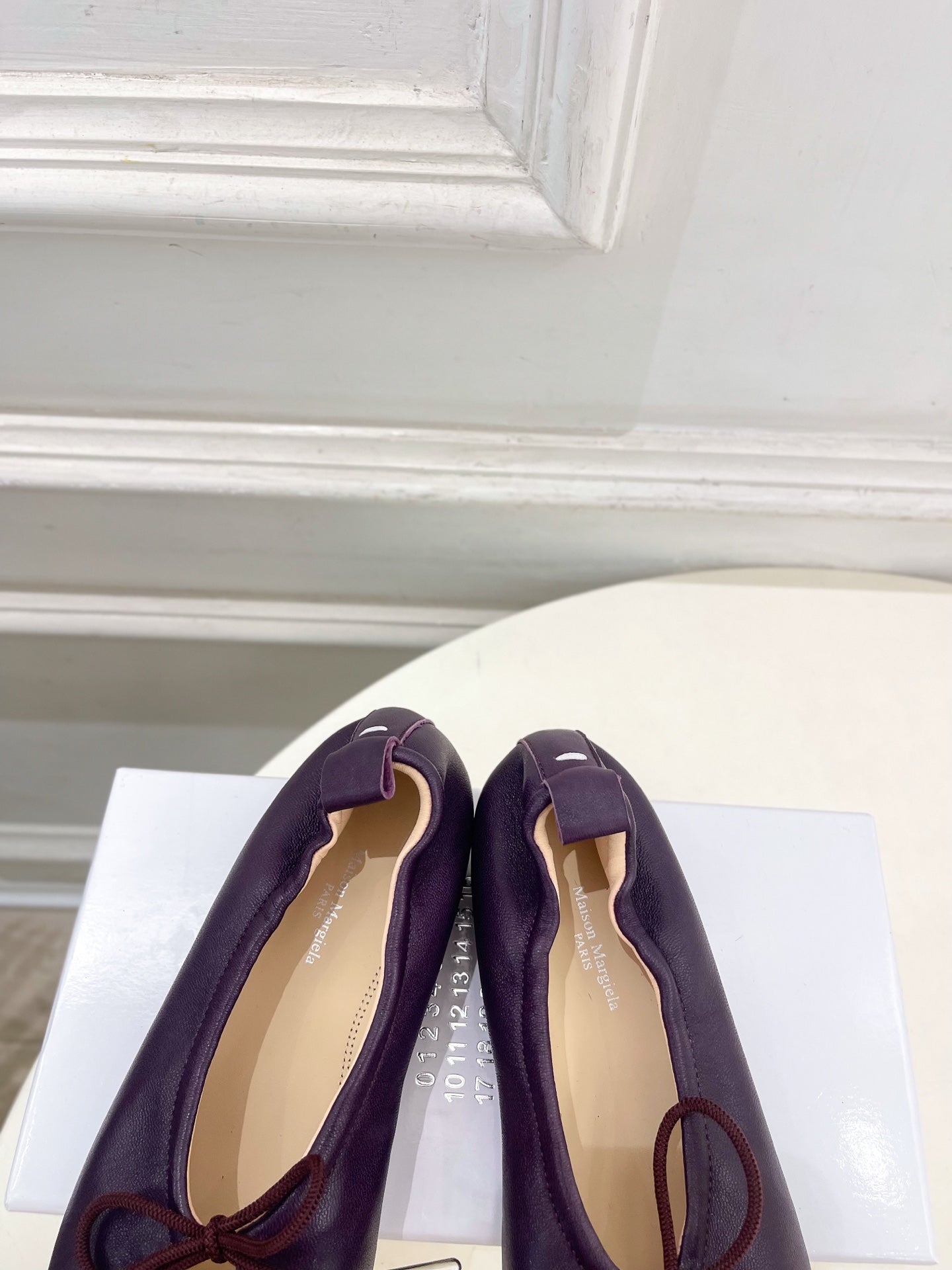 MM6 26s Tabi Ballet Flats Plum Lambskin 947492