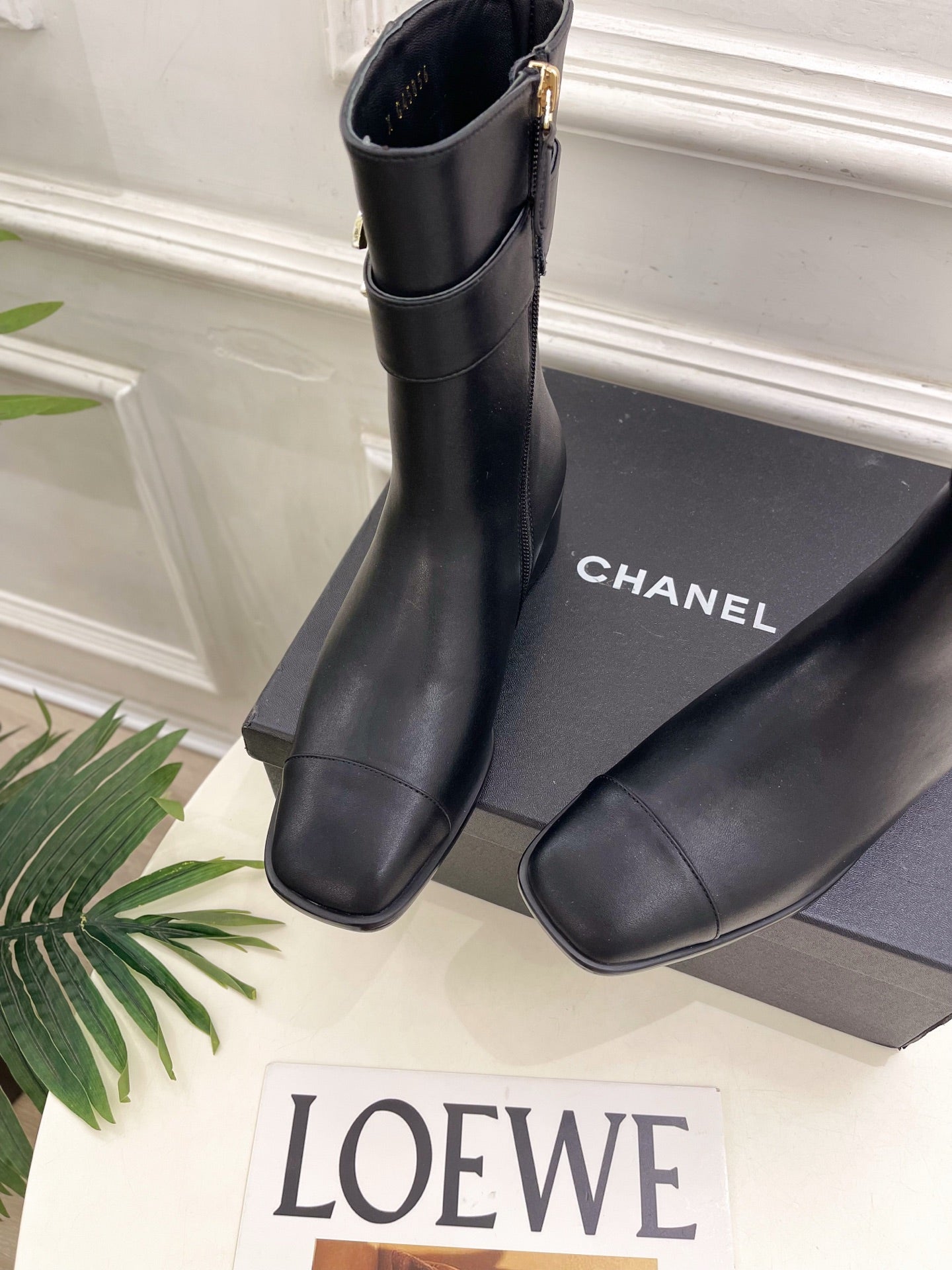 CC 26s Turn-Lock Ankle Boots Black Lambskin 946899