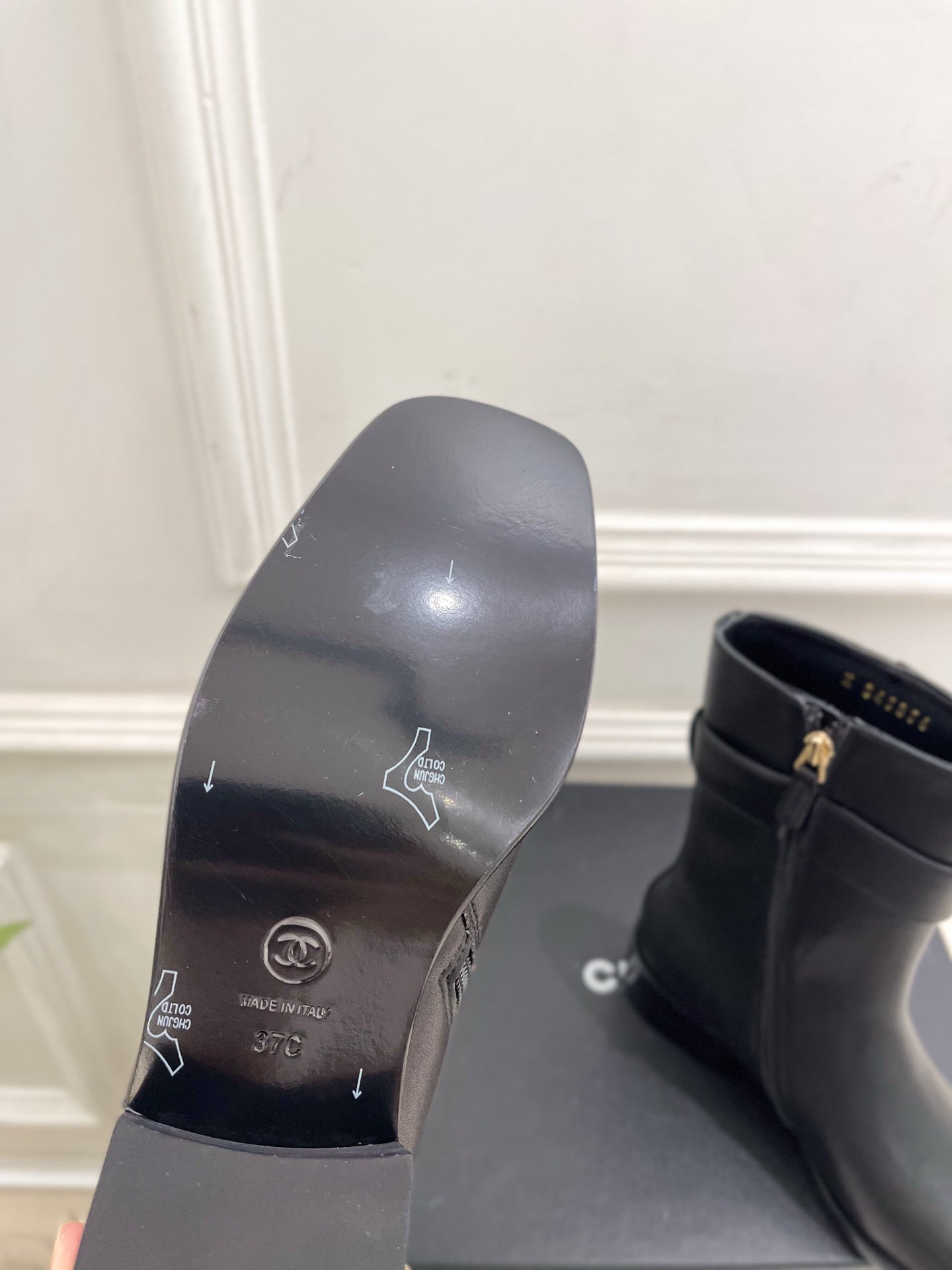 CC 26s Turn-Lock Ankle Boots Black Lambskin 946899