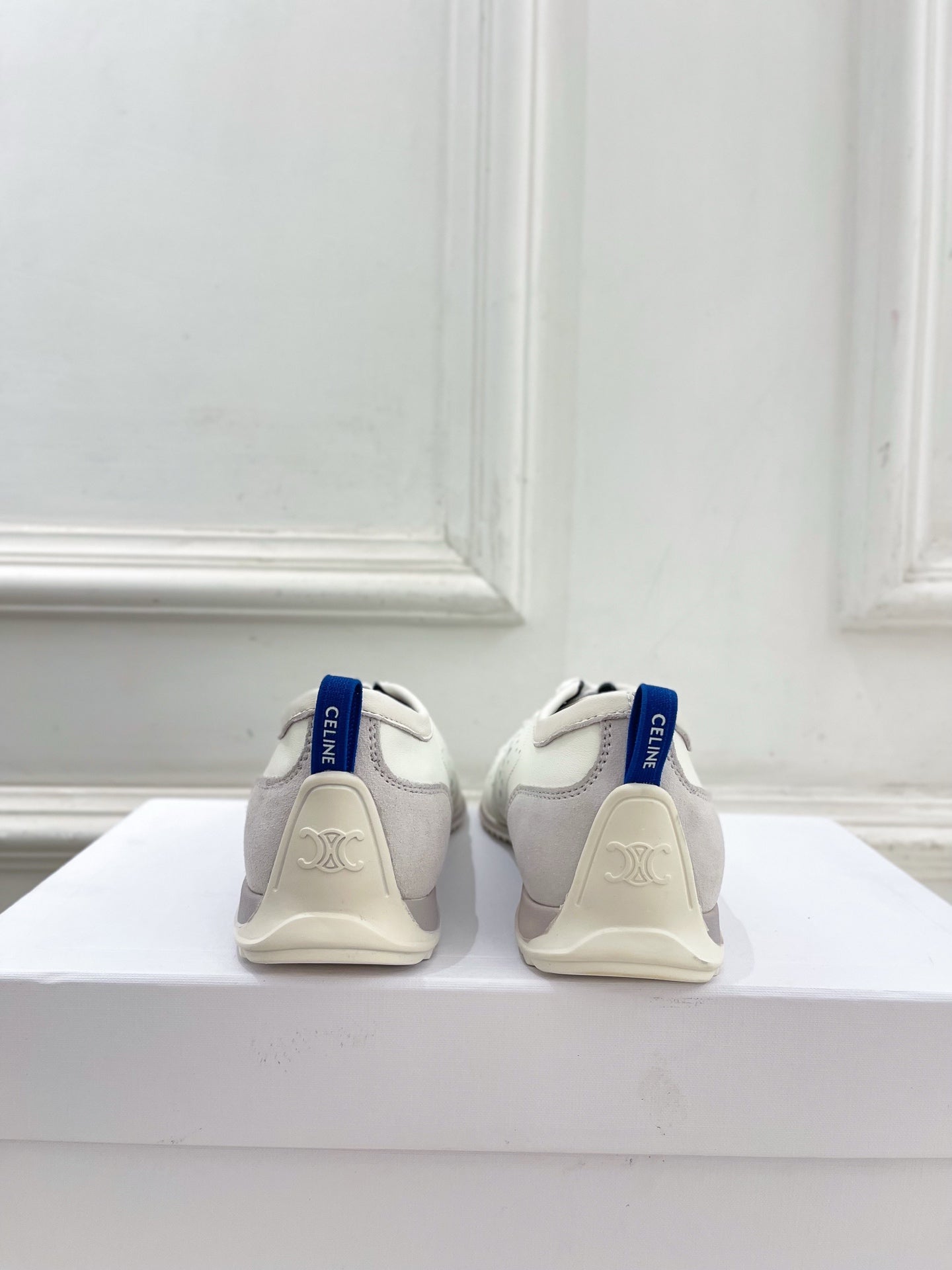 Celine 26s Soft Sneaker Optic White Perforated Lambskin Suede 947589