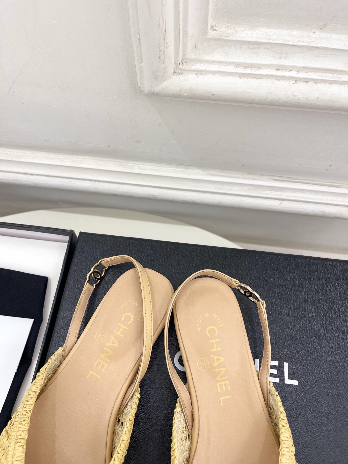 CC 26s Slingback Beige Braided Raffia 946978