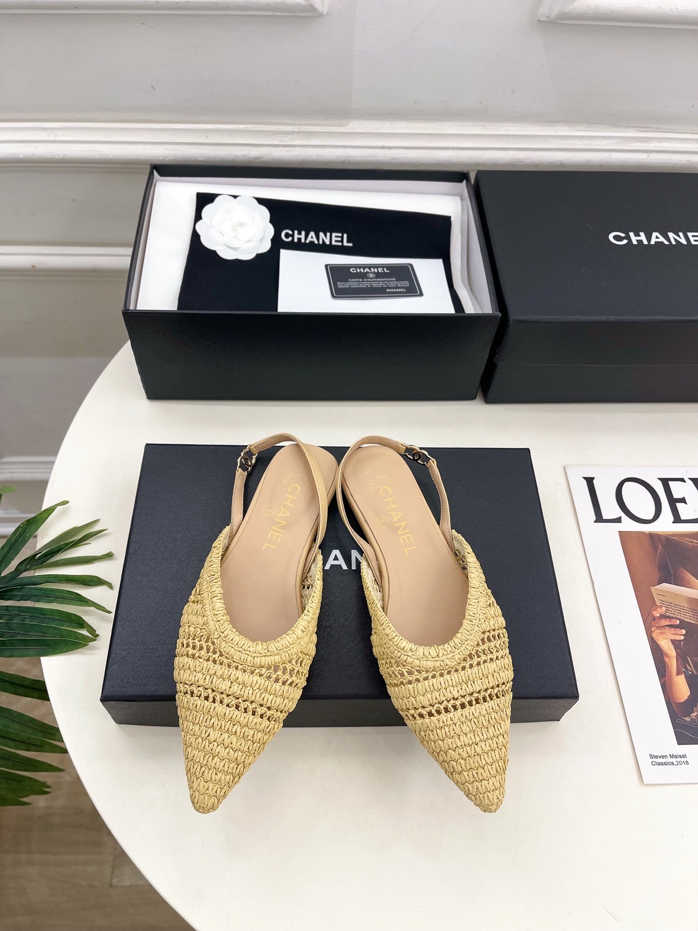 CC 26s Slingback Beige Braided Raffia 946978
