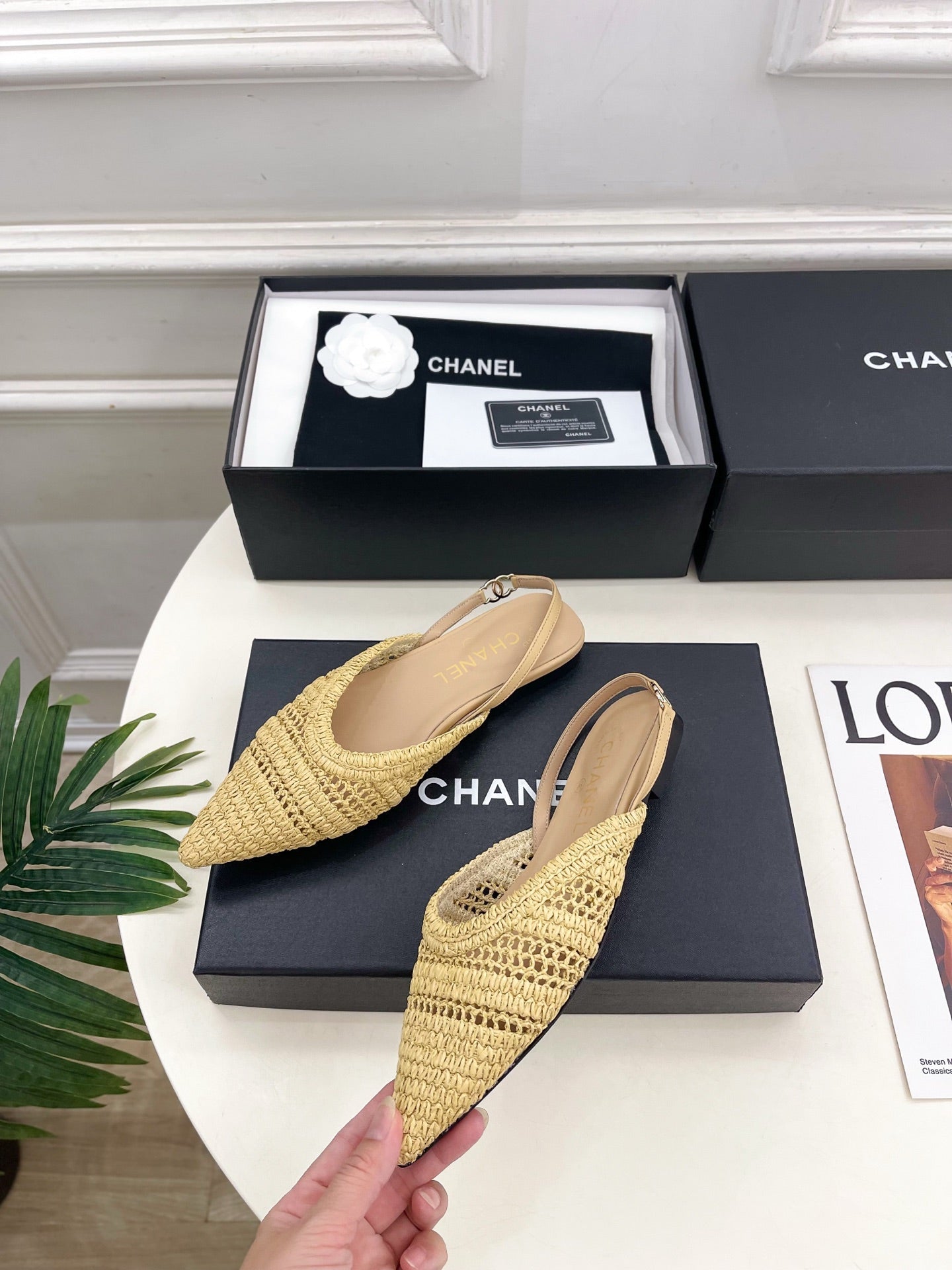 CC 26s Slingback Beige Braided Raffia 946978