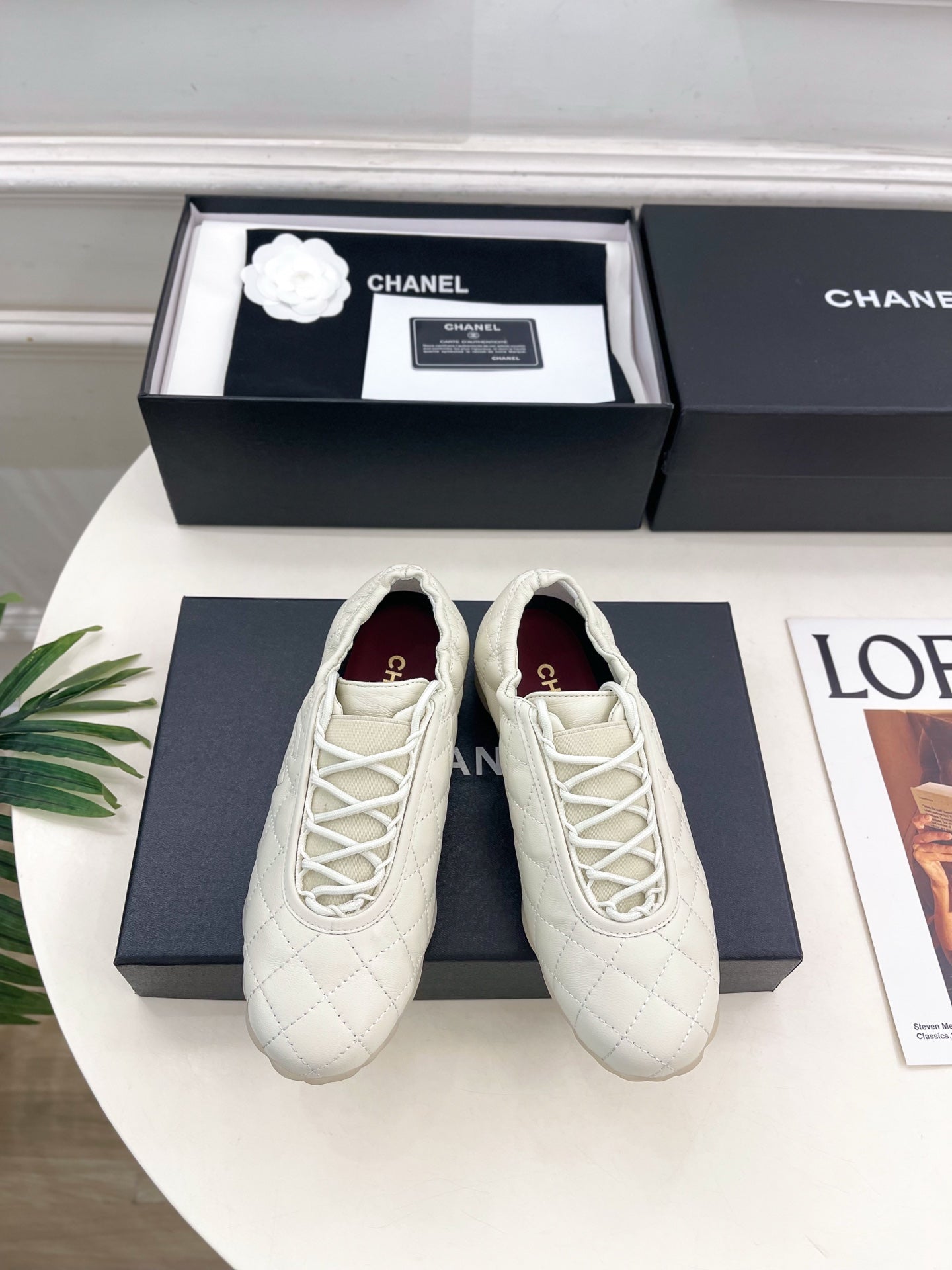 CC 26s Sneakers Cream Quilted Lambskin 946989