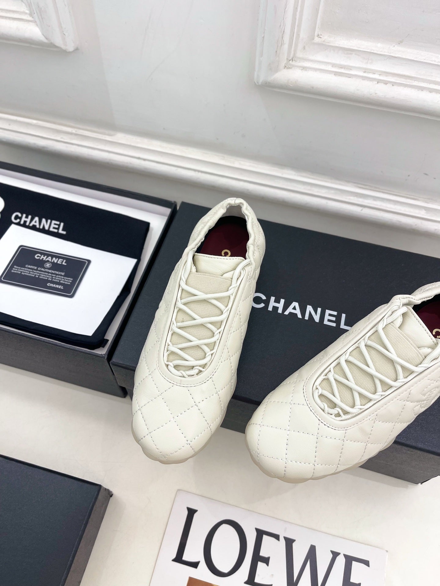 CC 26s Sneakers Cream Quilted Lambskin 946989