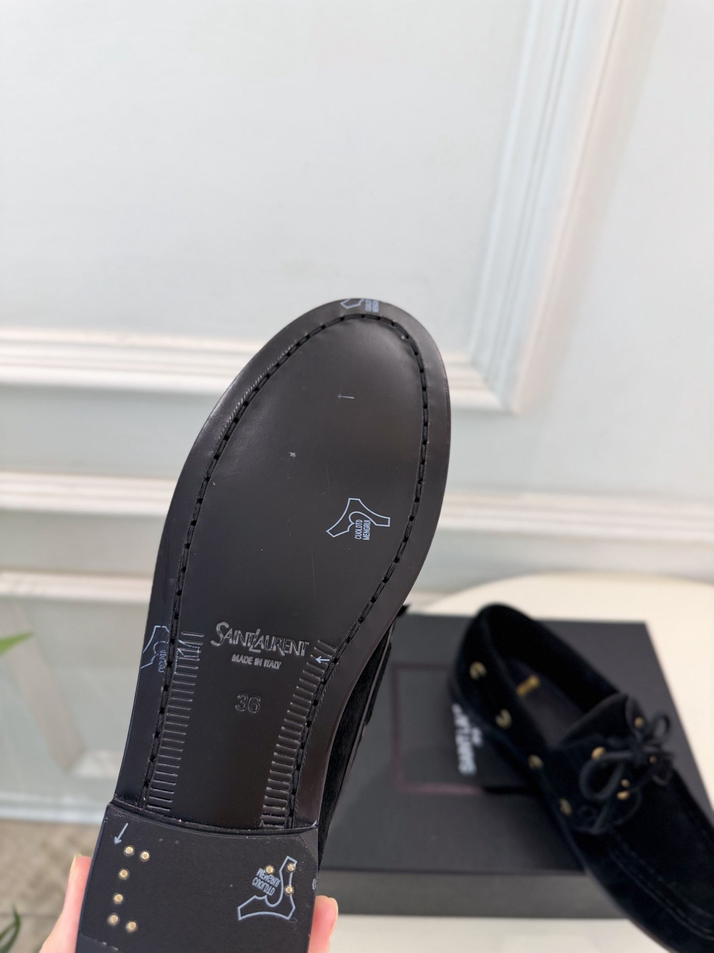 YSL Le Loafer Bateau Boat Shoes Black Suede 112327