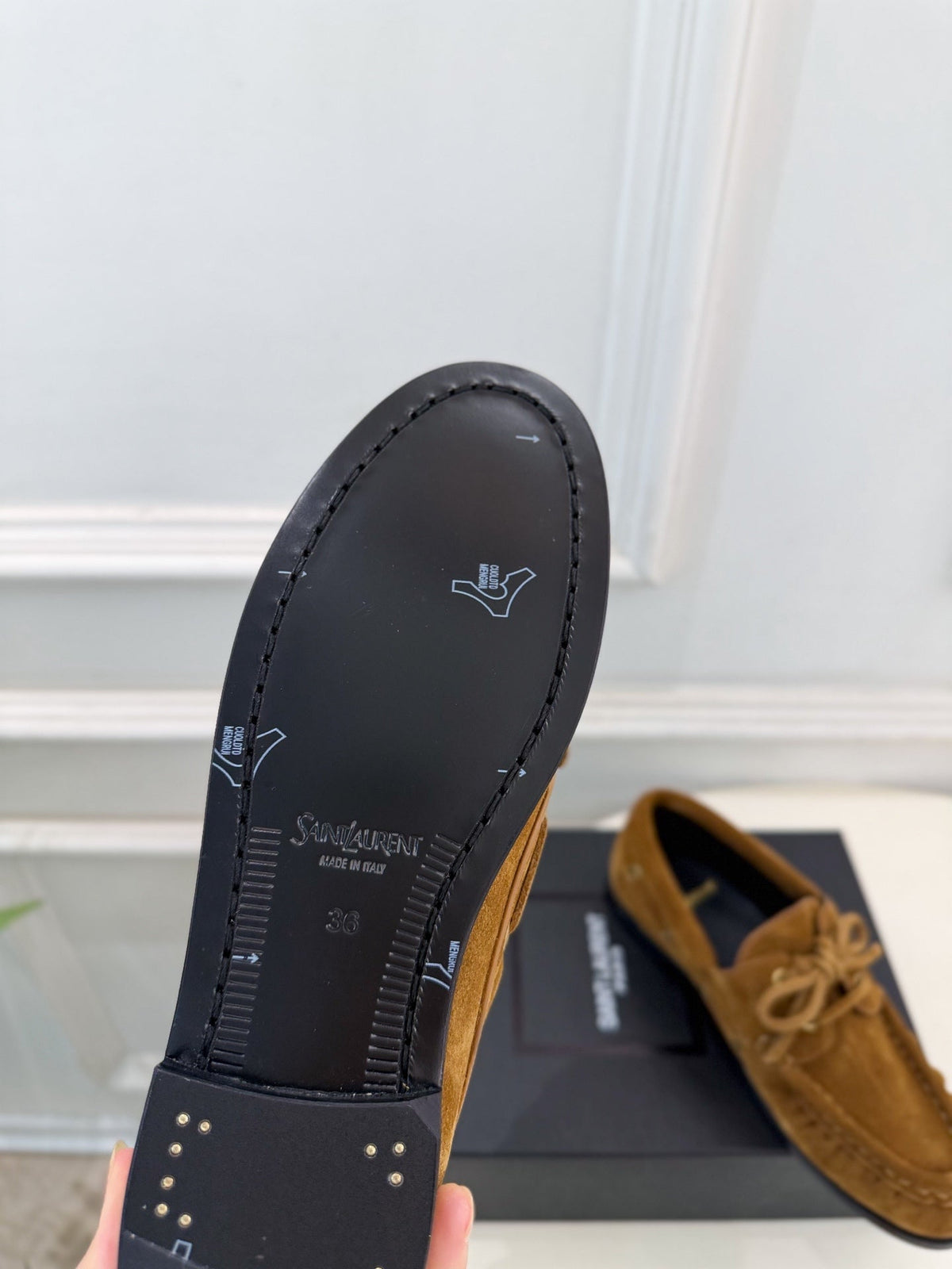 YSL Le Loafer Bateau Boat Shoes Tan Suede 112330