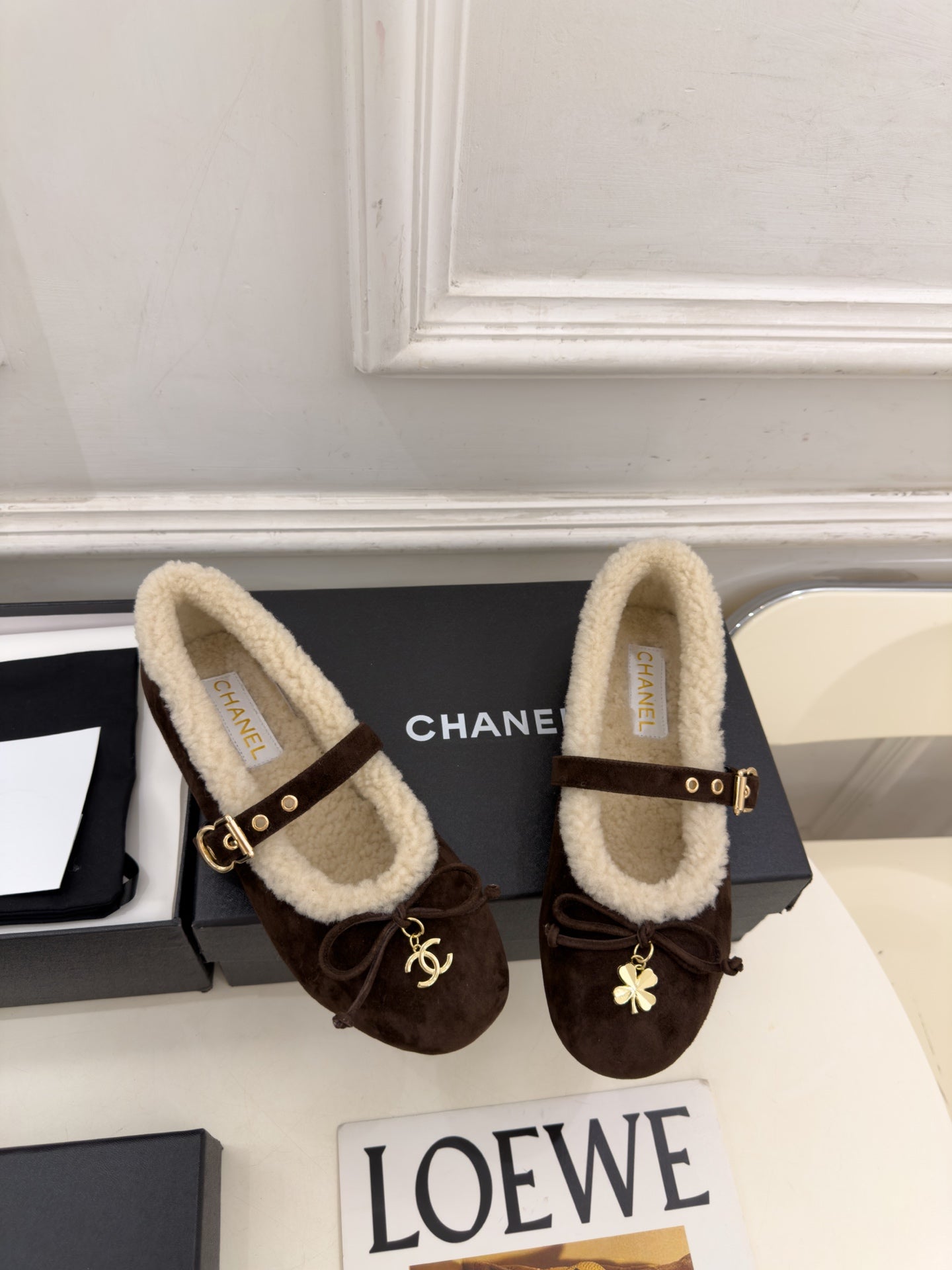 CC 26s Mary Jane Black Suede Shearling 111928