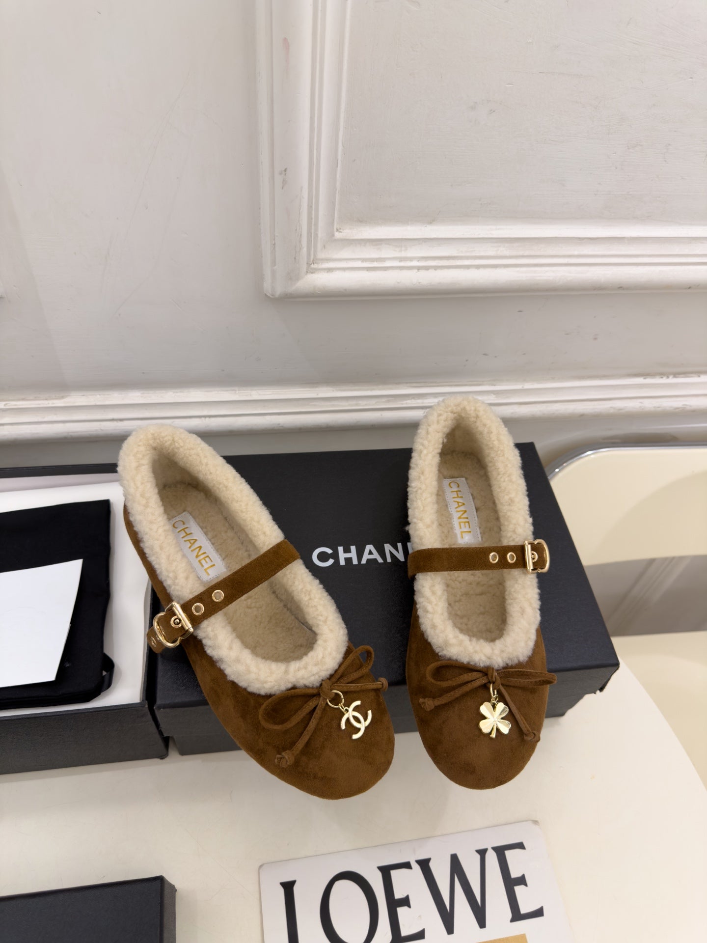 CC 26s Mary Jane Dark Brown Suede Shearling 111929