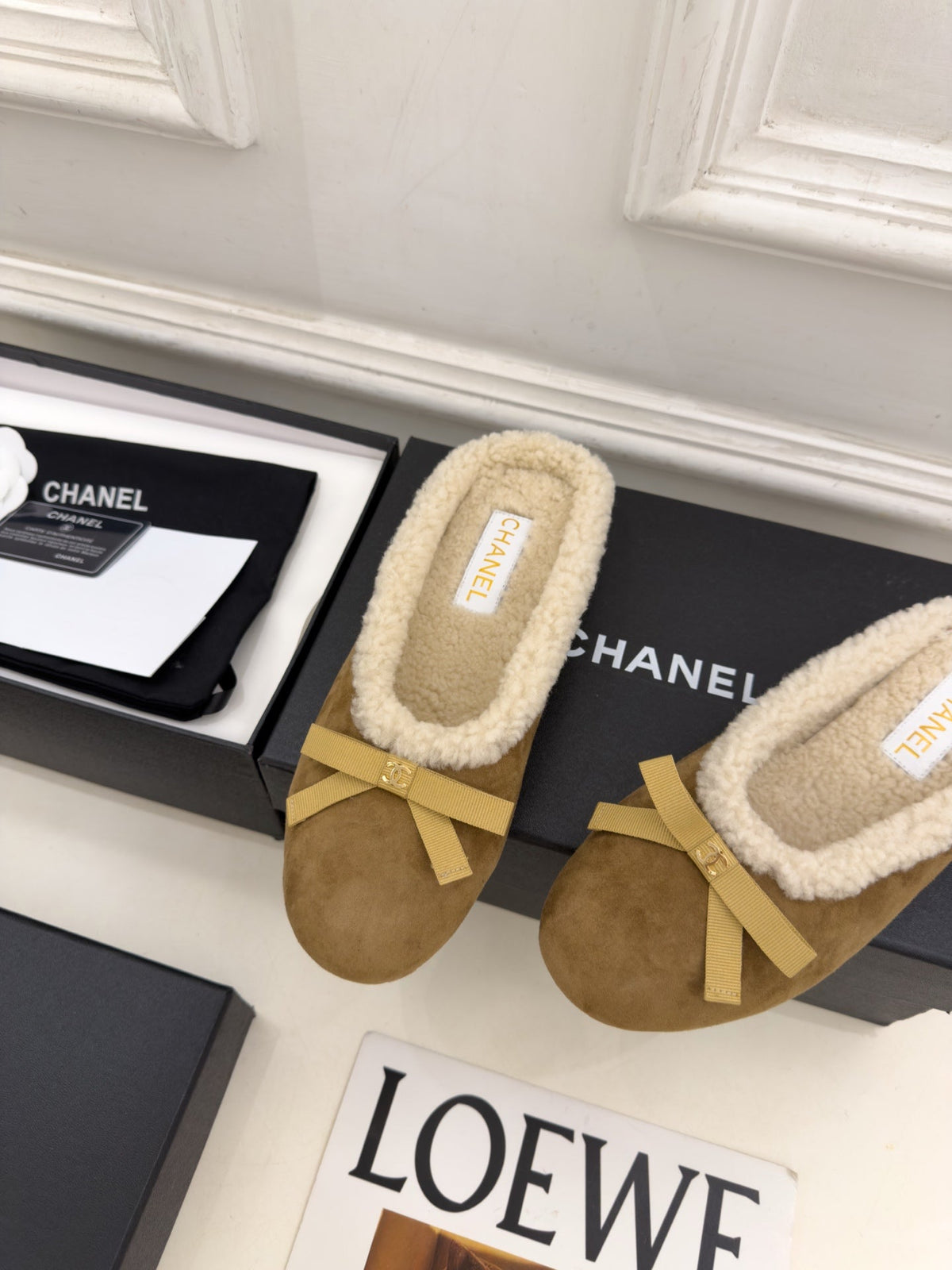 CC 26s Mules Beige Brown Shearling 111937
