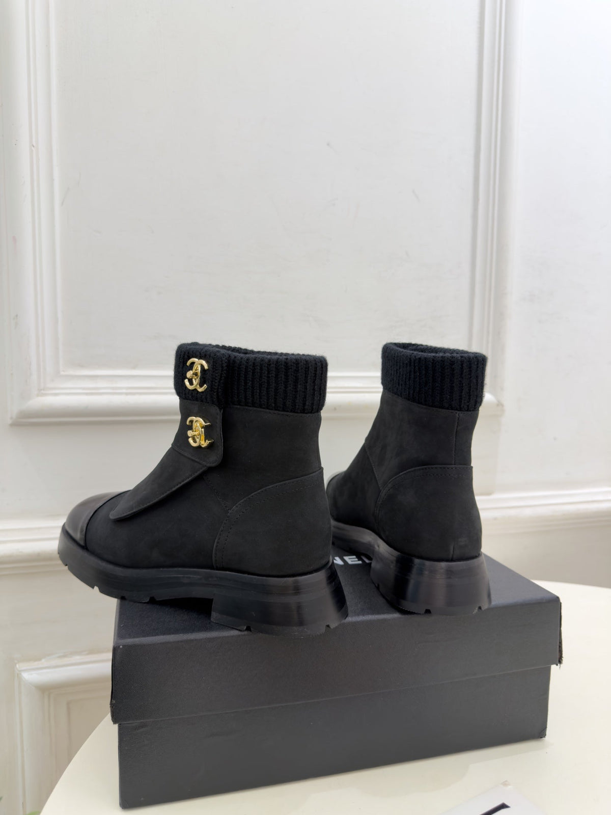 CC 26s Ankle Boots Black Suede/Knit 164808