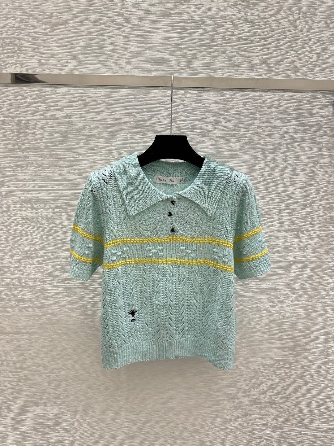 Dior 2026 Knitted Polo Shirt Red Blue Cream Wool