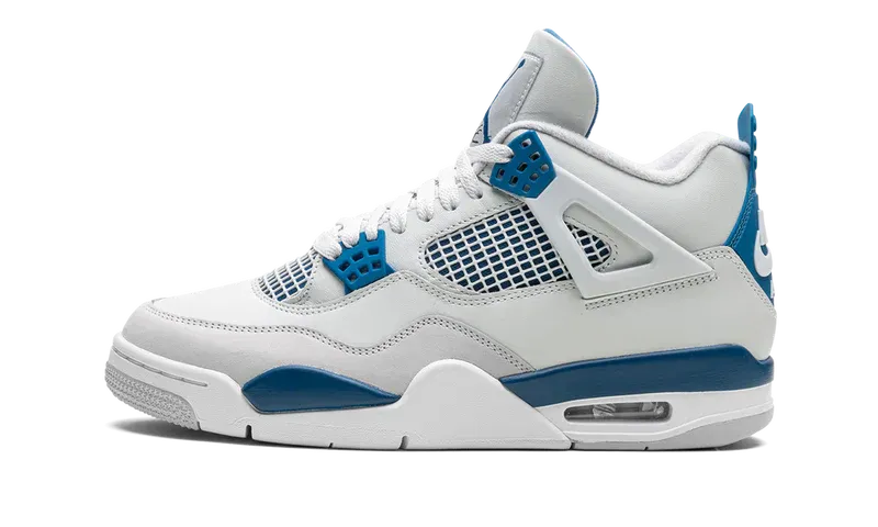 Nike Jordan 4 Retro Military Blue White Suede Leather