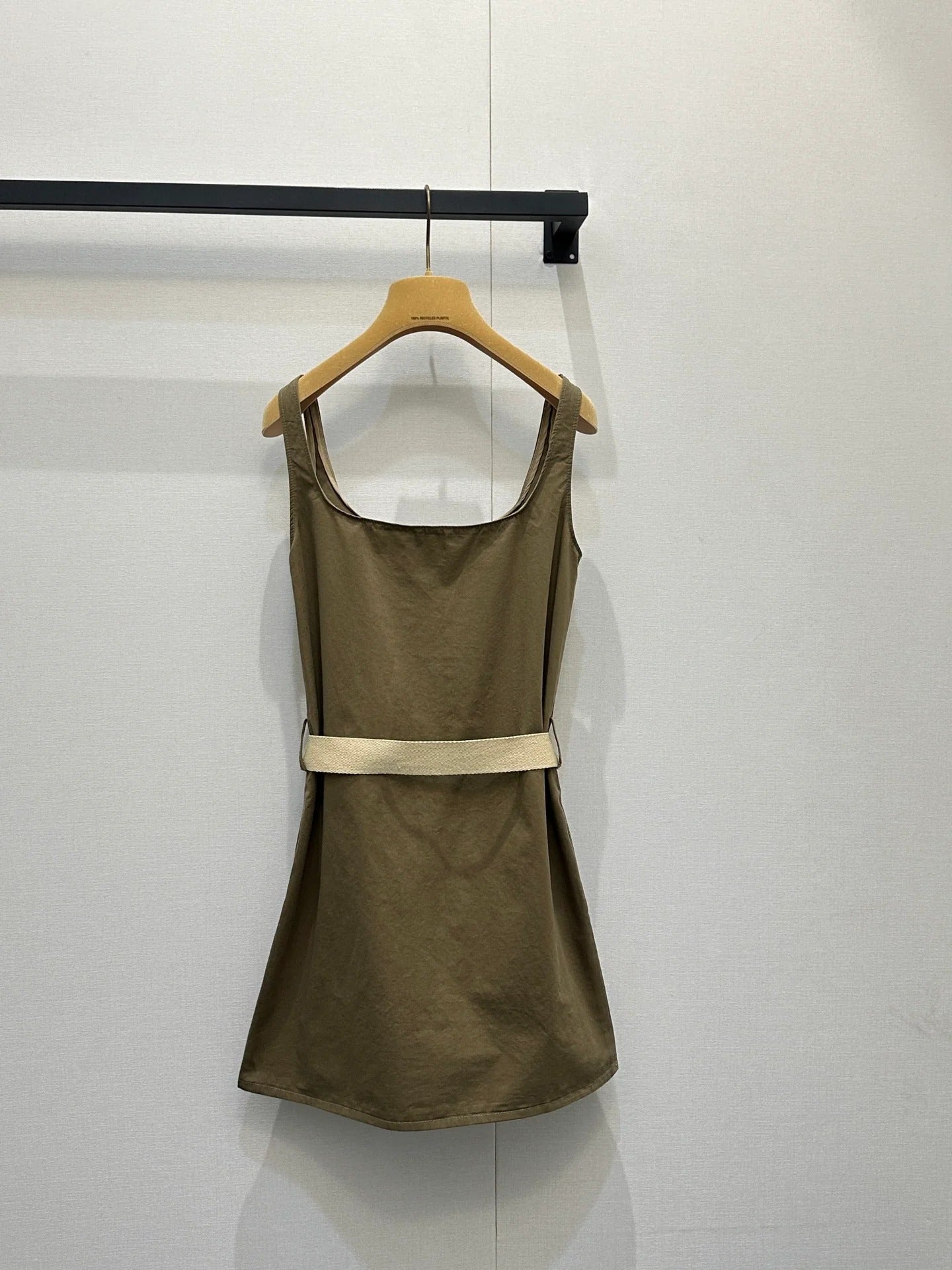 Miumiu 2026 Vest Dress Khaki Brown Cotton 136569