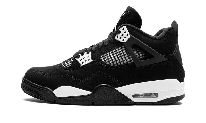 Nike Air Jordan 4 Black White Suede TPU
