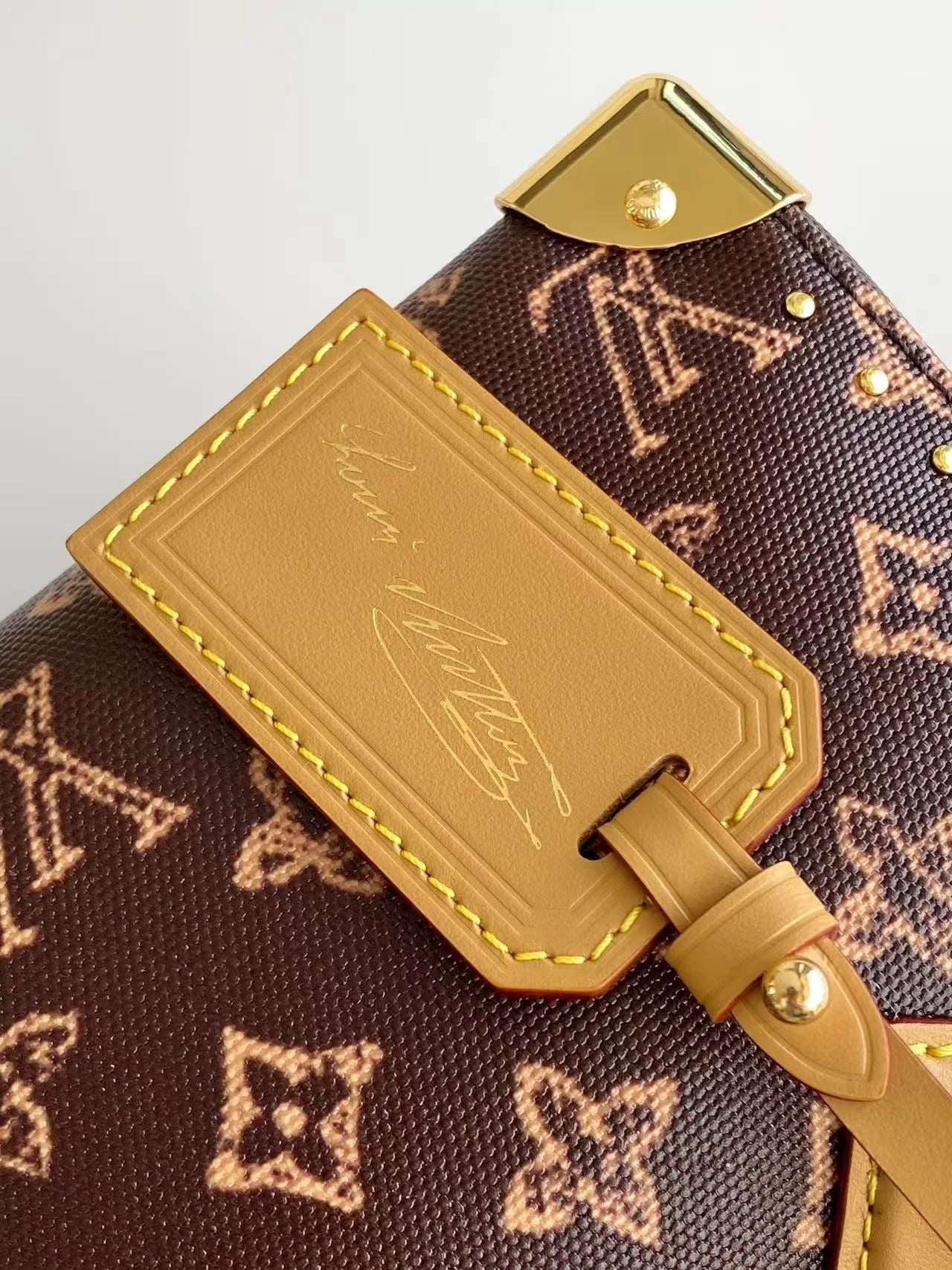 Louis Vuitton 2026 Speedy Trunk 20 Brown Tan Monogram Canvas Mix Cowhide