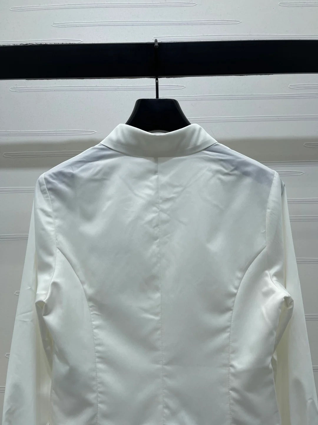 Miumiu 2026 Lace Embroidered Long-Sleeve Shirt Black and White Polyester 356380