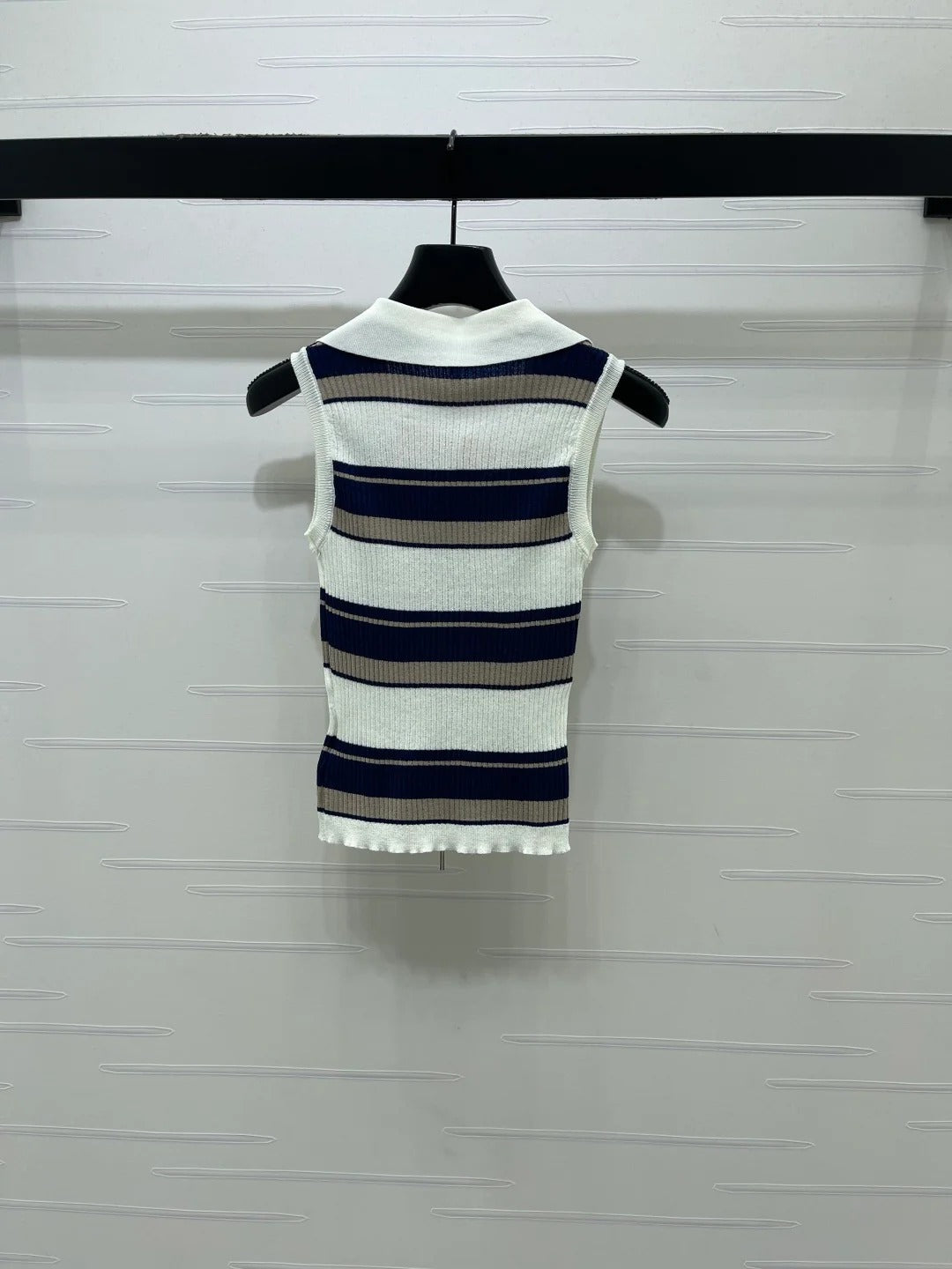 Miu Miu 2026 Striped Knit Vest Viscose Polyester