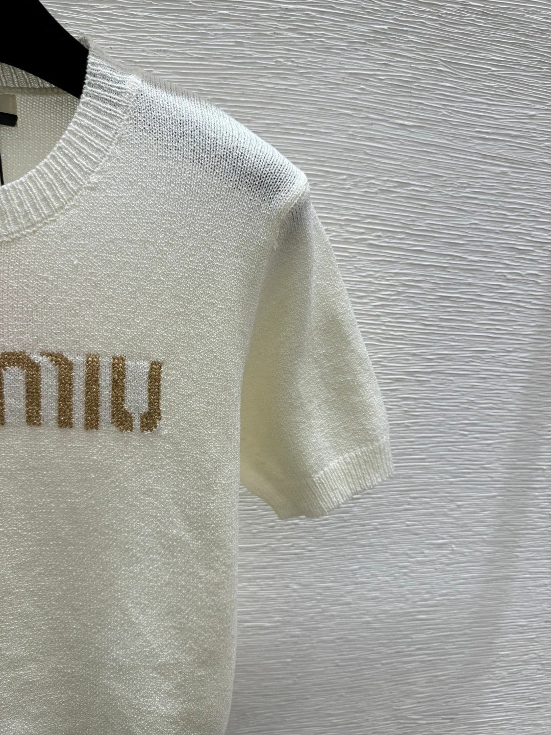 Miu Miu 2026 Short-sleeved Top White Gray Black Tencel Cotton 14171