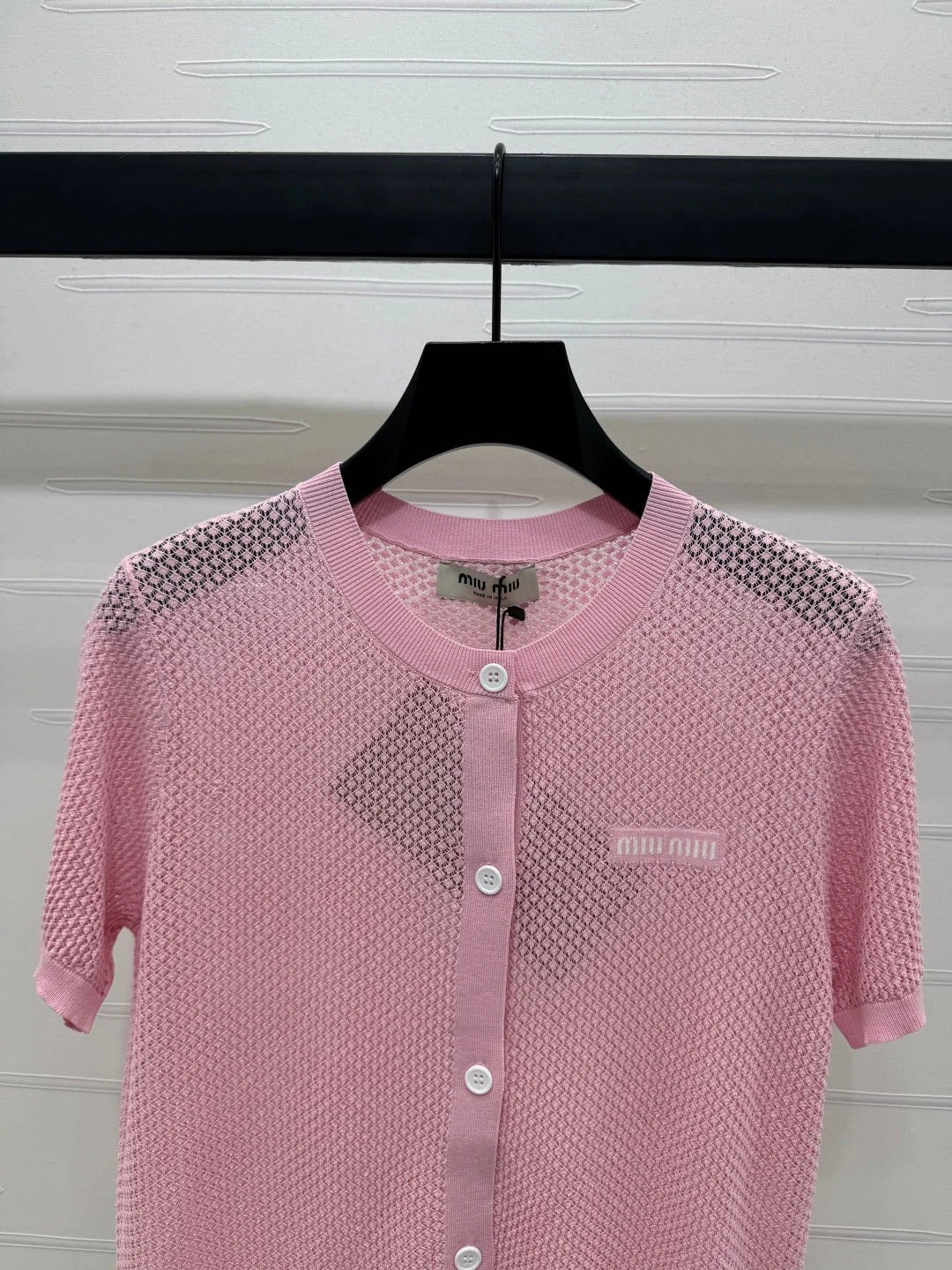 MIU 25S SHORT SLEEVE ROUND NECK CARDIGAN 264270