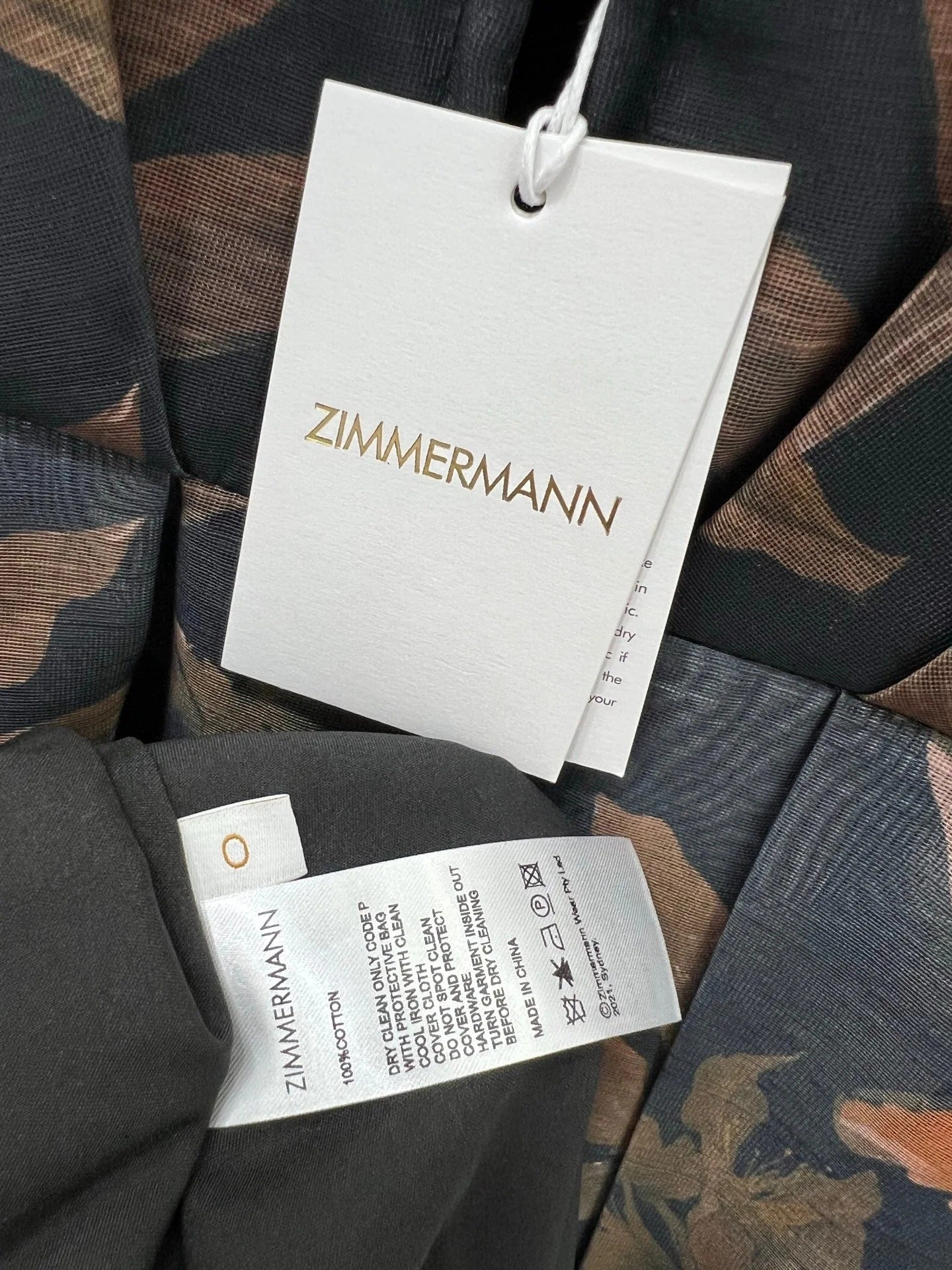 ZIMMERMANN STRAIGHT TUBE DRESS WITH HERRINGBONE PATTERN 269368