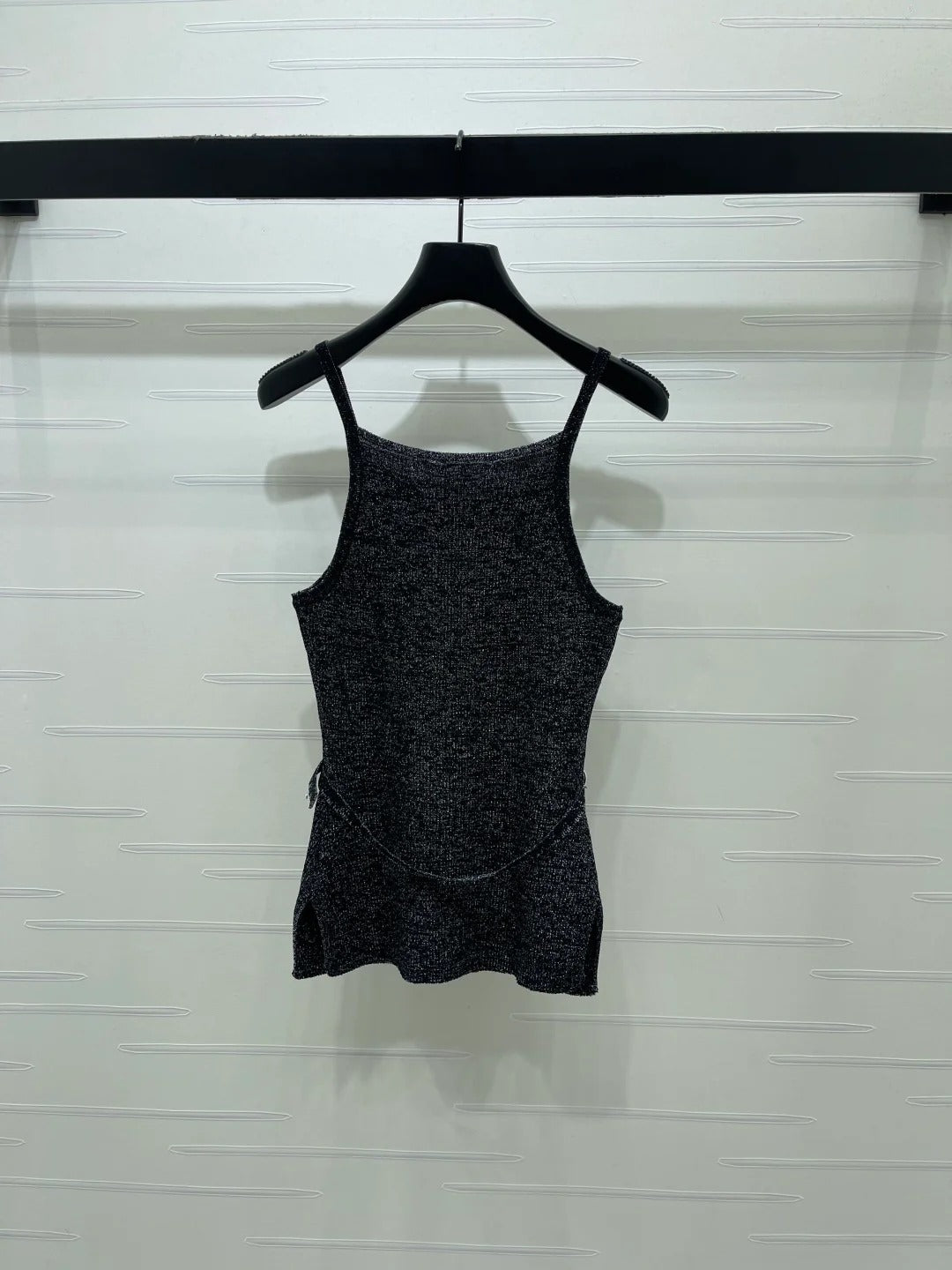 Miumiu 2026 Knit Top With Crystal Details And Belted Waist Wool