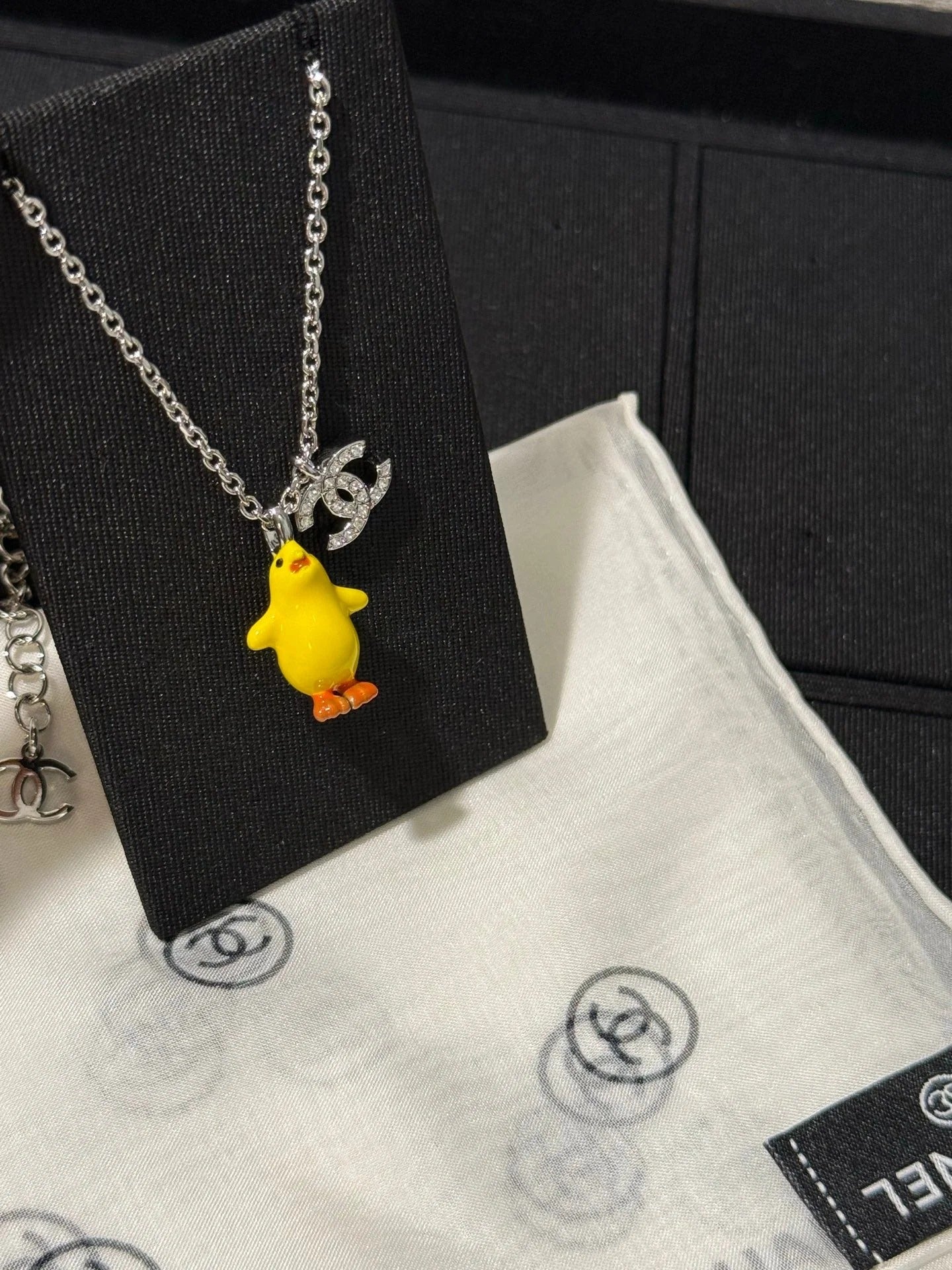 Chanel 2026 Full-diamond Double C Yellow Chick Necklace