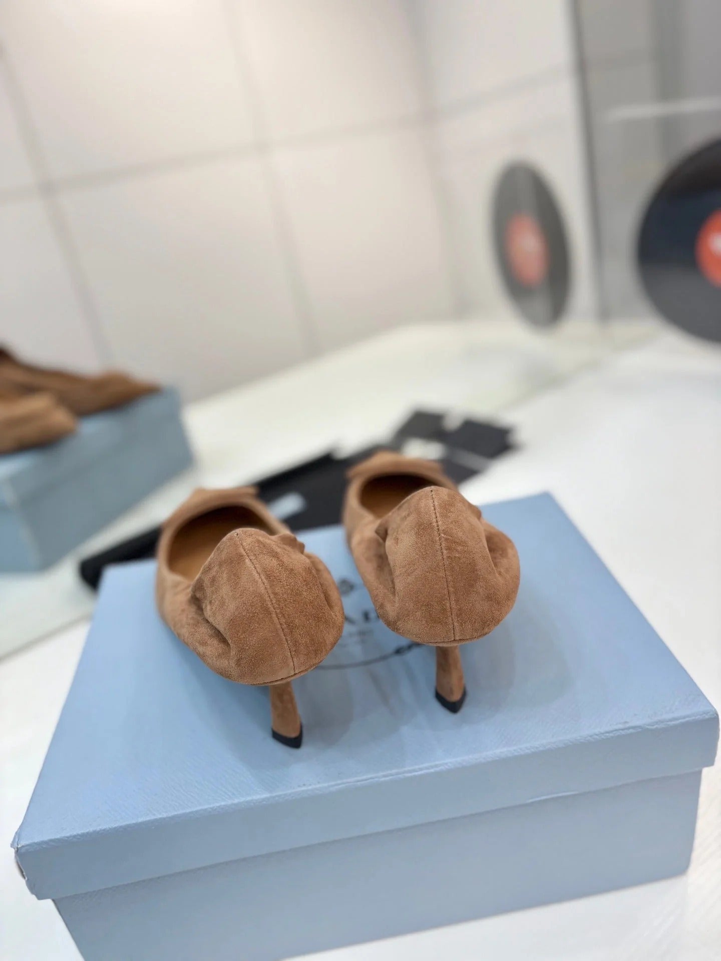 PRA 26S Pointed Toe High Heels 55 Brown Suede 627133