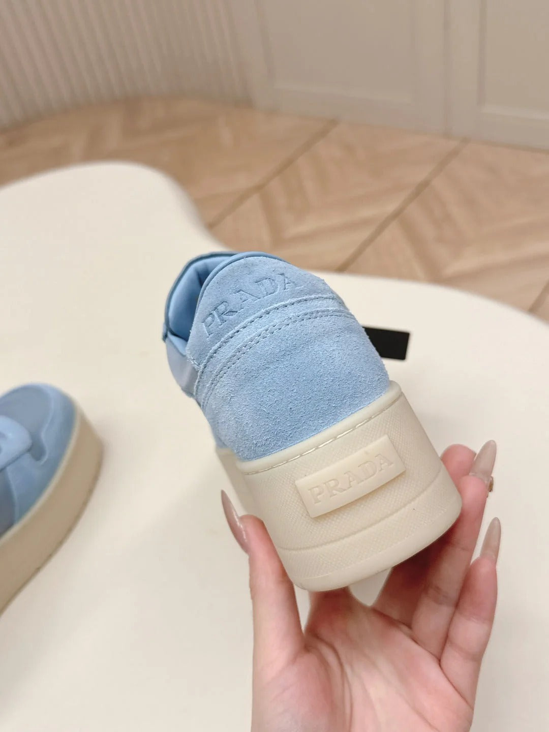 PRA 2026S Platform Sneakers 50 Blue Suede Cowhide 663496