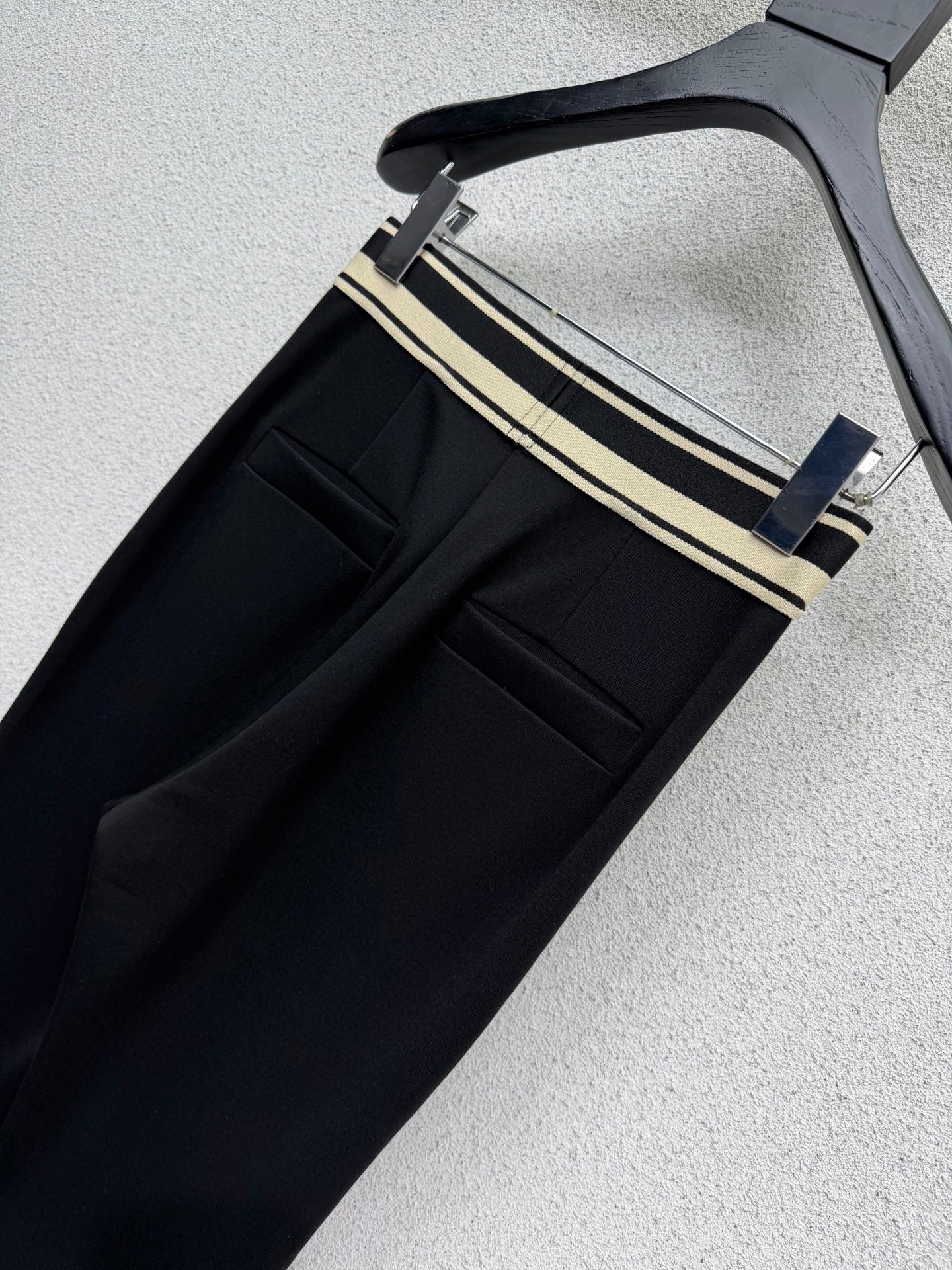 Prada 2026 Letter Webbing Flared Trouser Black Cotton 132457