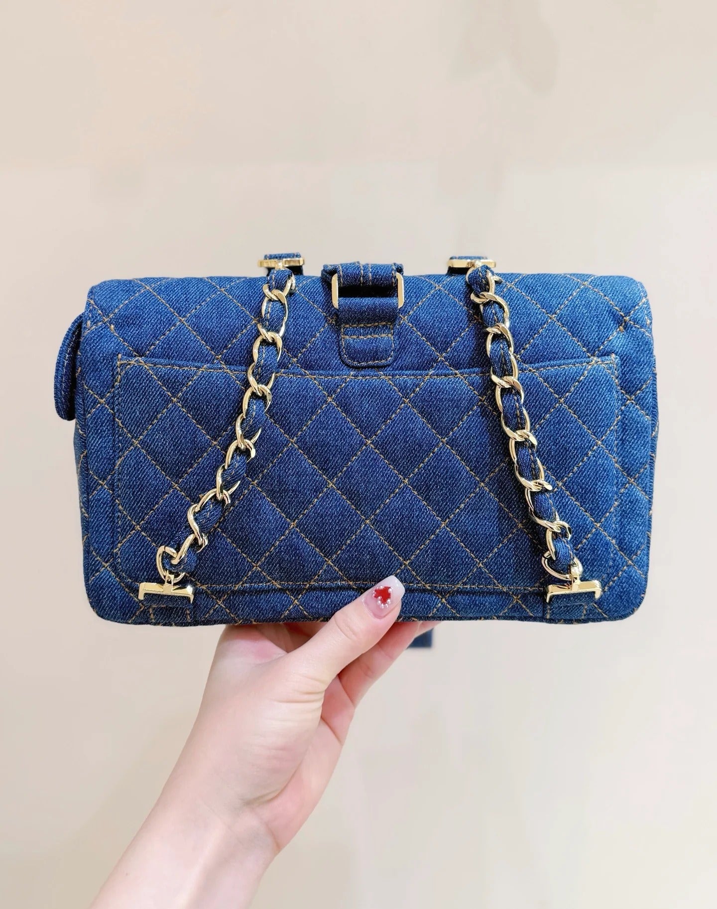 Chanel 2026 Backpack 26cm Blue Denim Leather 351418