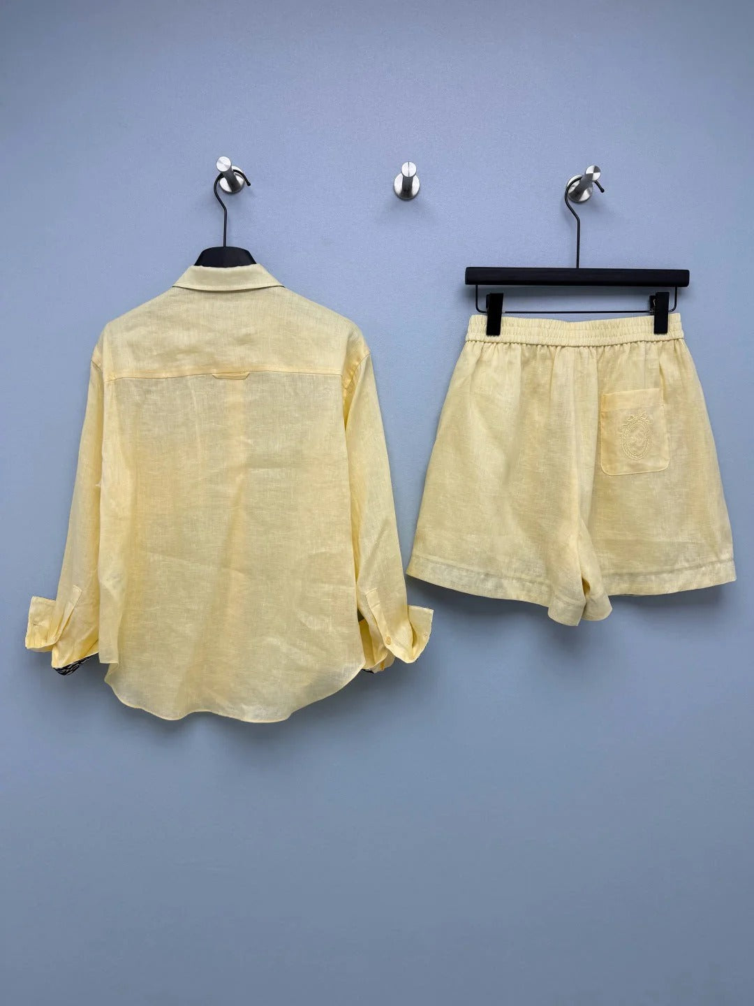 CD 2026 Shirt and Shorts Casual Set Yellow Cotton 440646