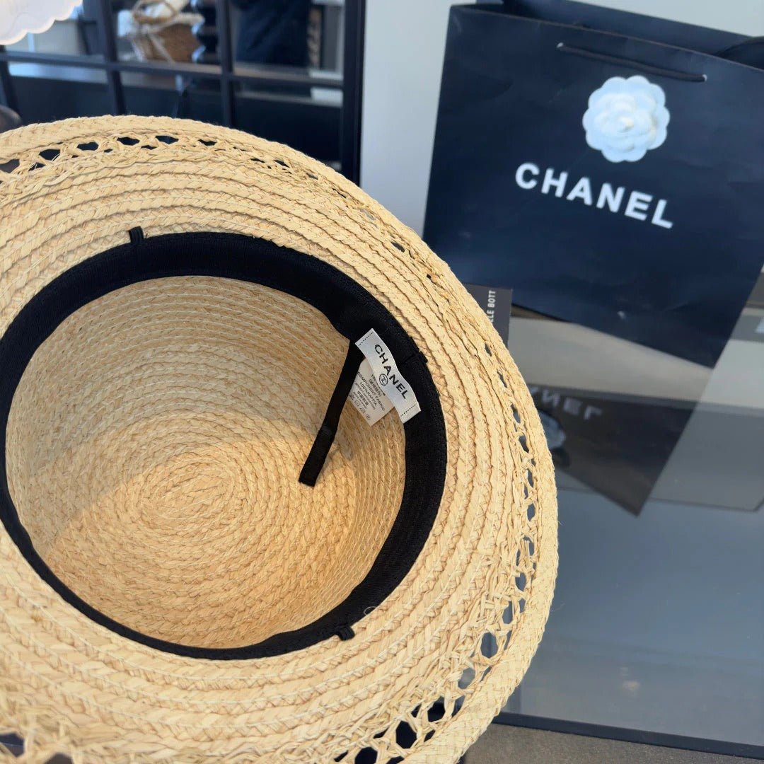 Chanel Bow-tie Straw Hat 279626
