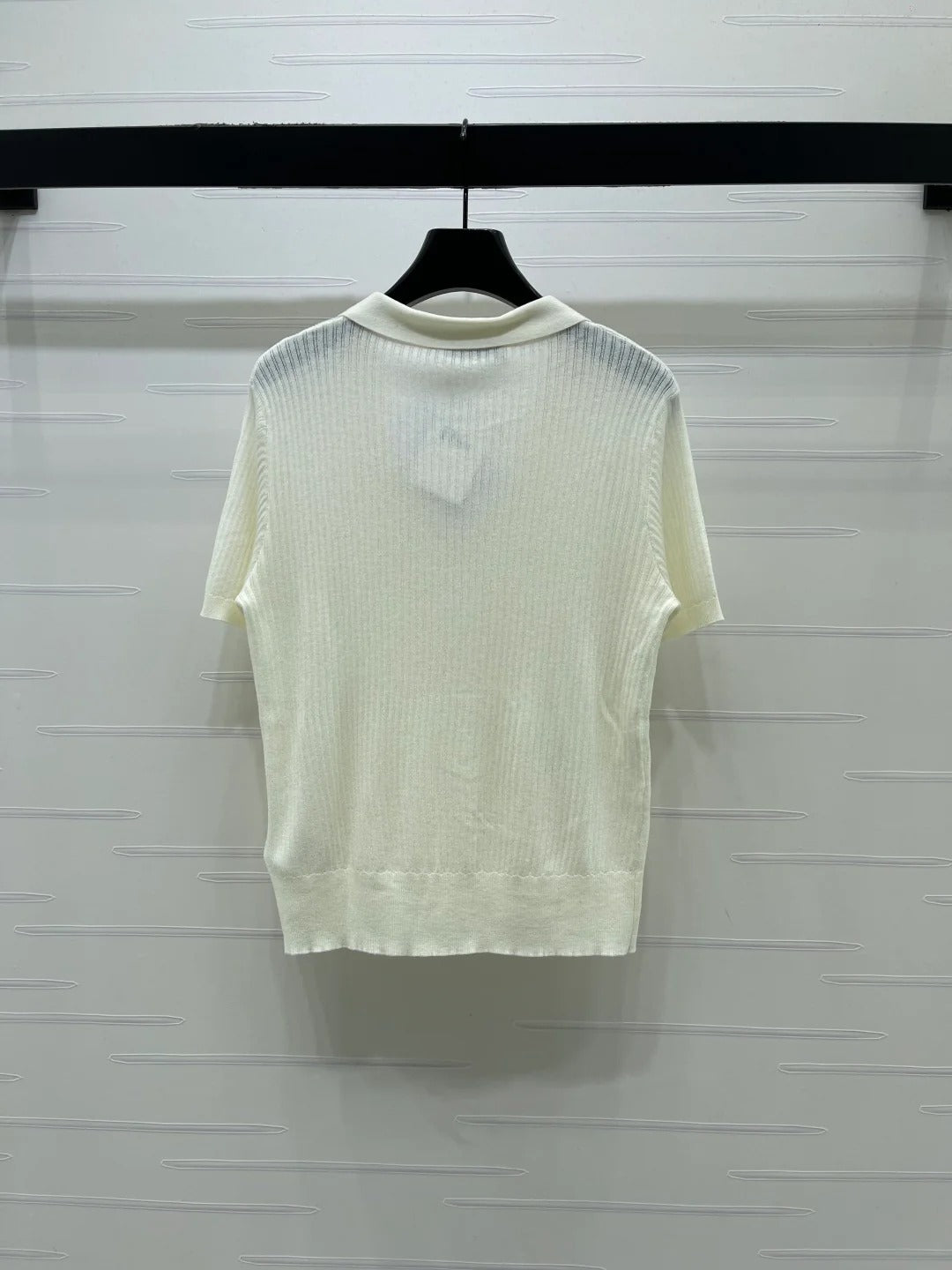 Dior 2026 Short-sleeved Knitted Polo Shirt White Beige Wool