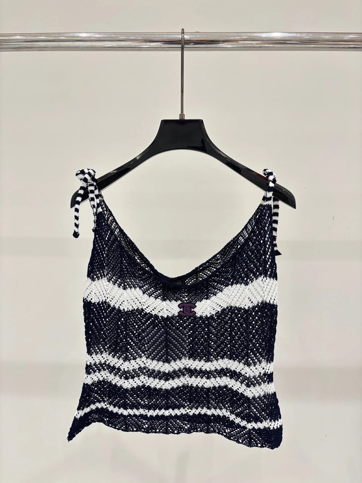 Chanel 2026 Camisole and Long Skirt Navy Blue White Wool 394716