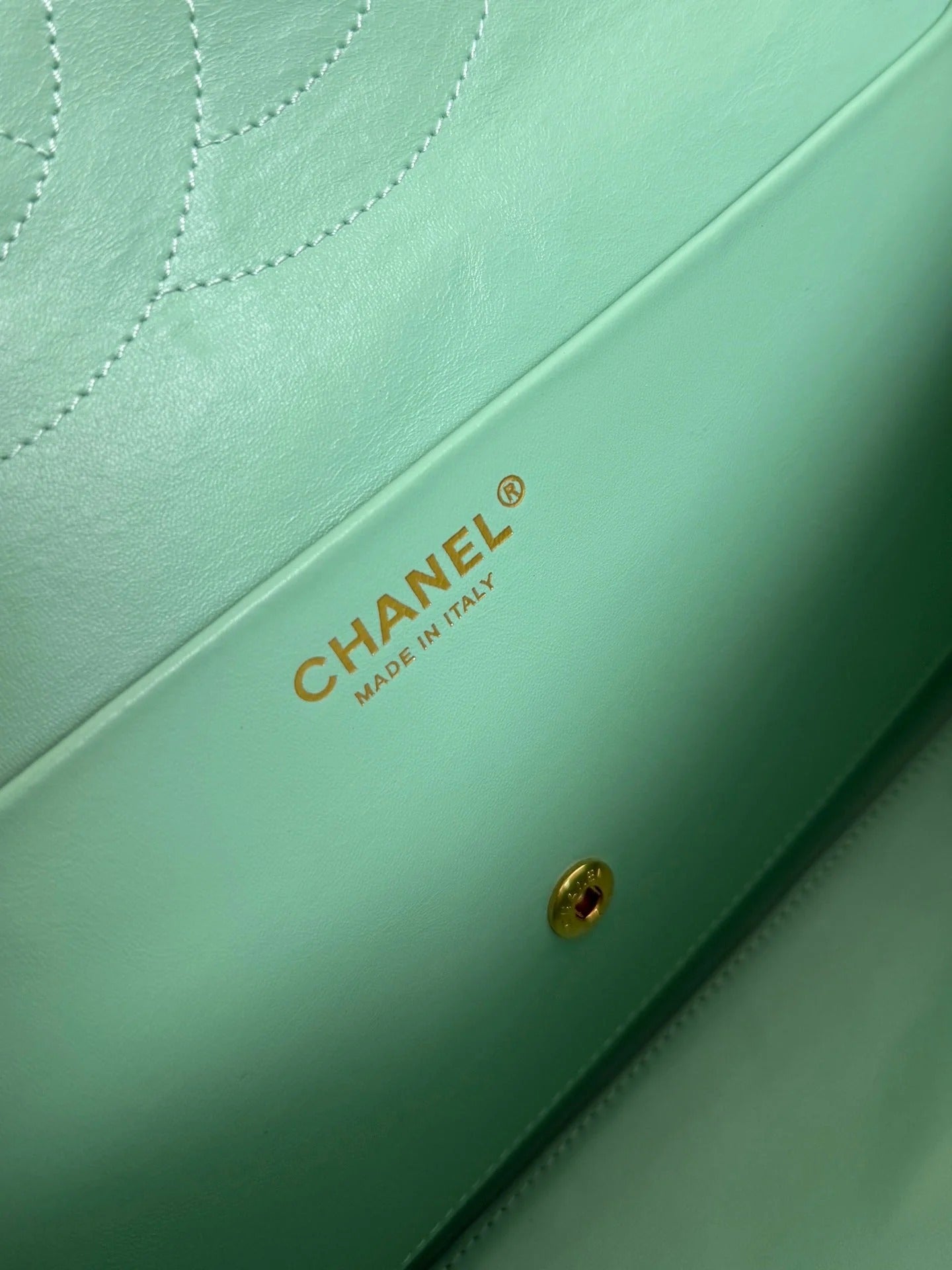 CC 2026 Flap Bag 34cm Mint Green Suede Leather