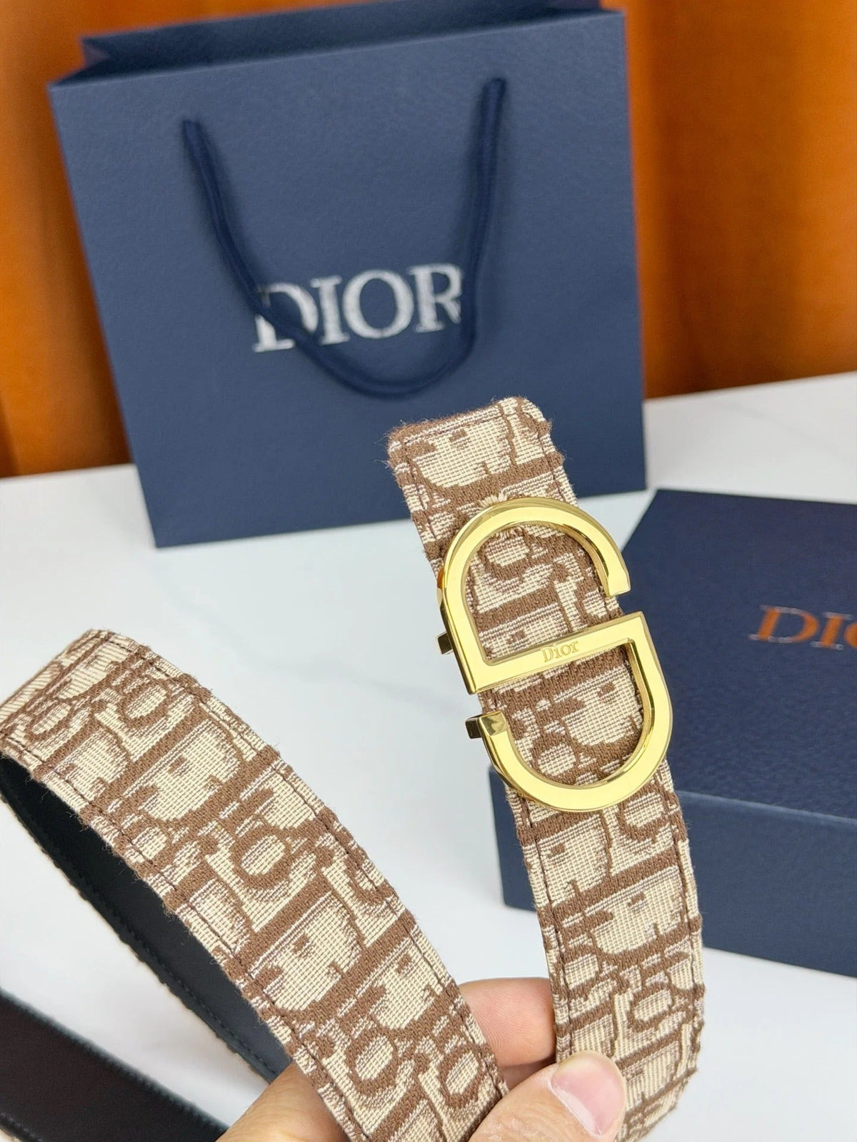 Dior 2026 Oblique Reversible Belt 35mm Canvas