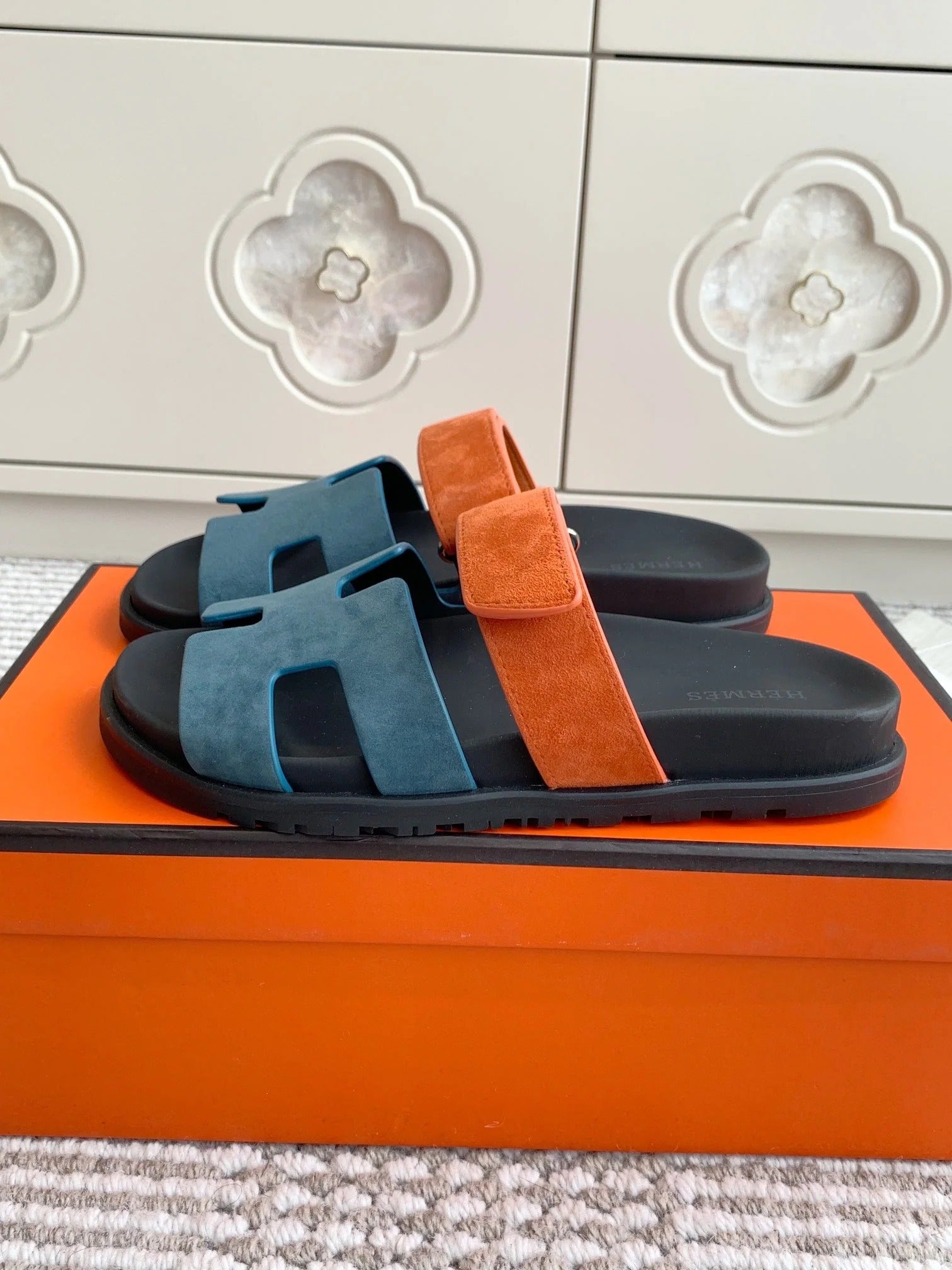 Hermes 2026 Chypre Sandal Lizard-patterned Leather 982179