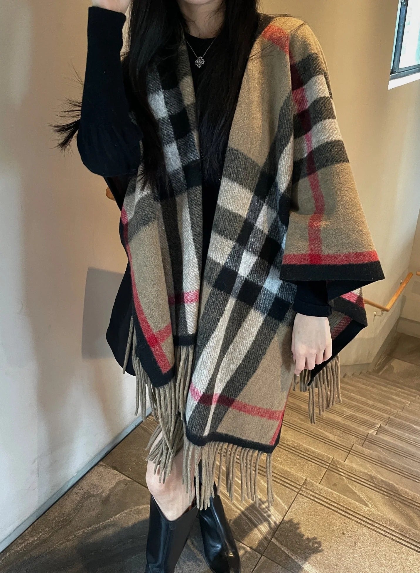 BURBERRY 25S PLAID KNIT JACKET 0030