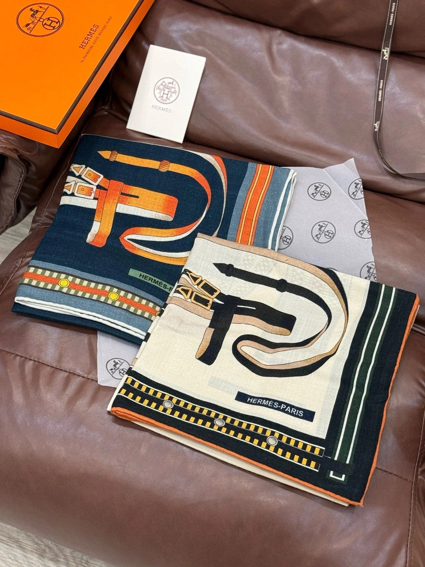 HERMES 25S SCARF 140 IN CASHMERE SILK 727302