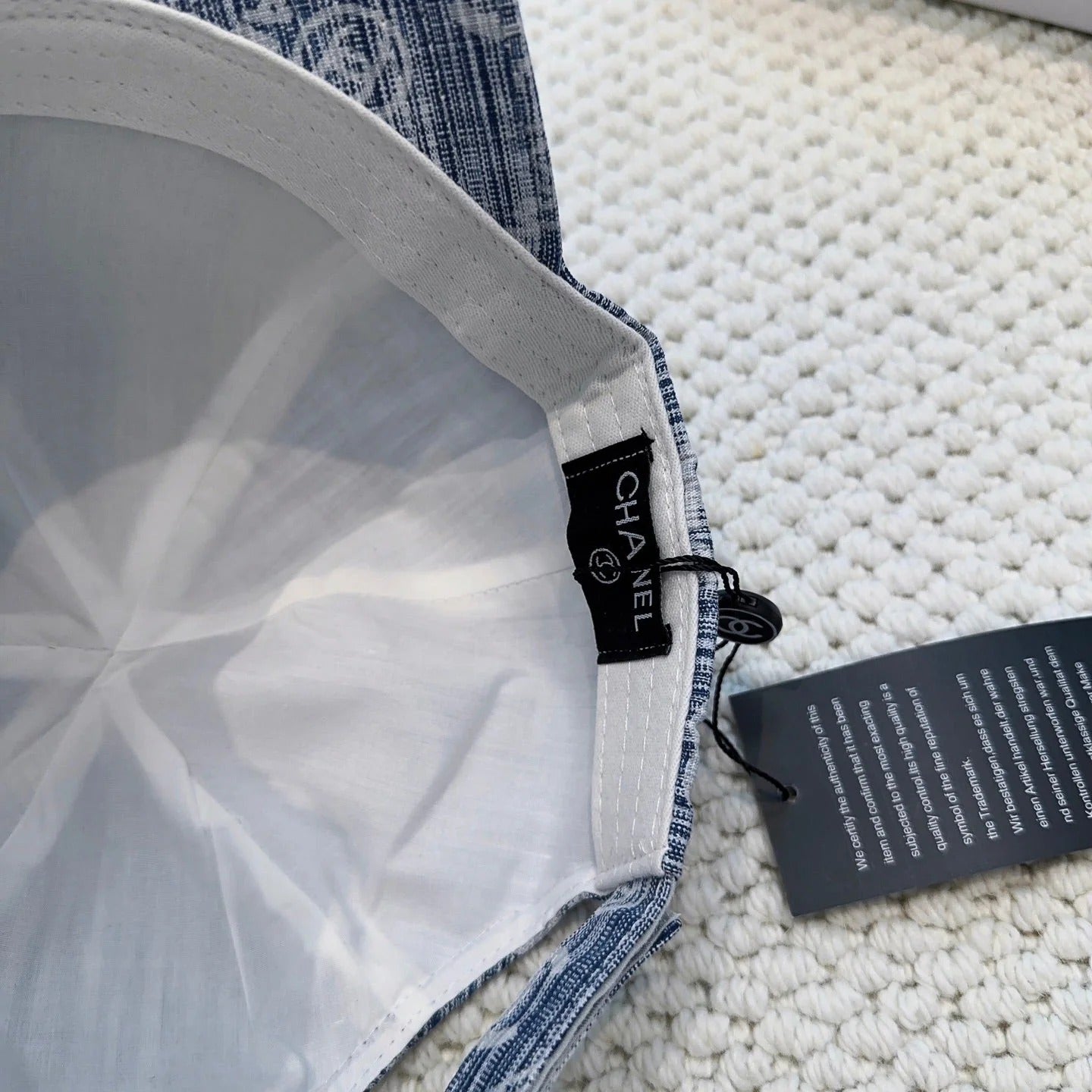 Chanel Baseball Cap With Blue Denim Pattern 297663