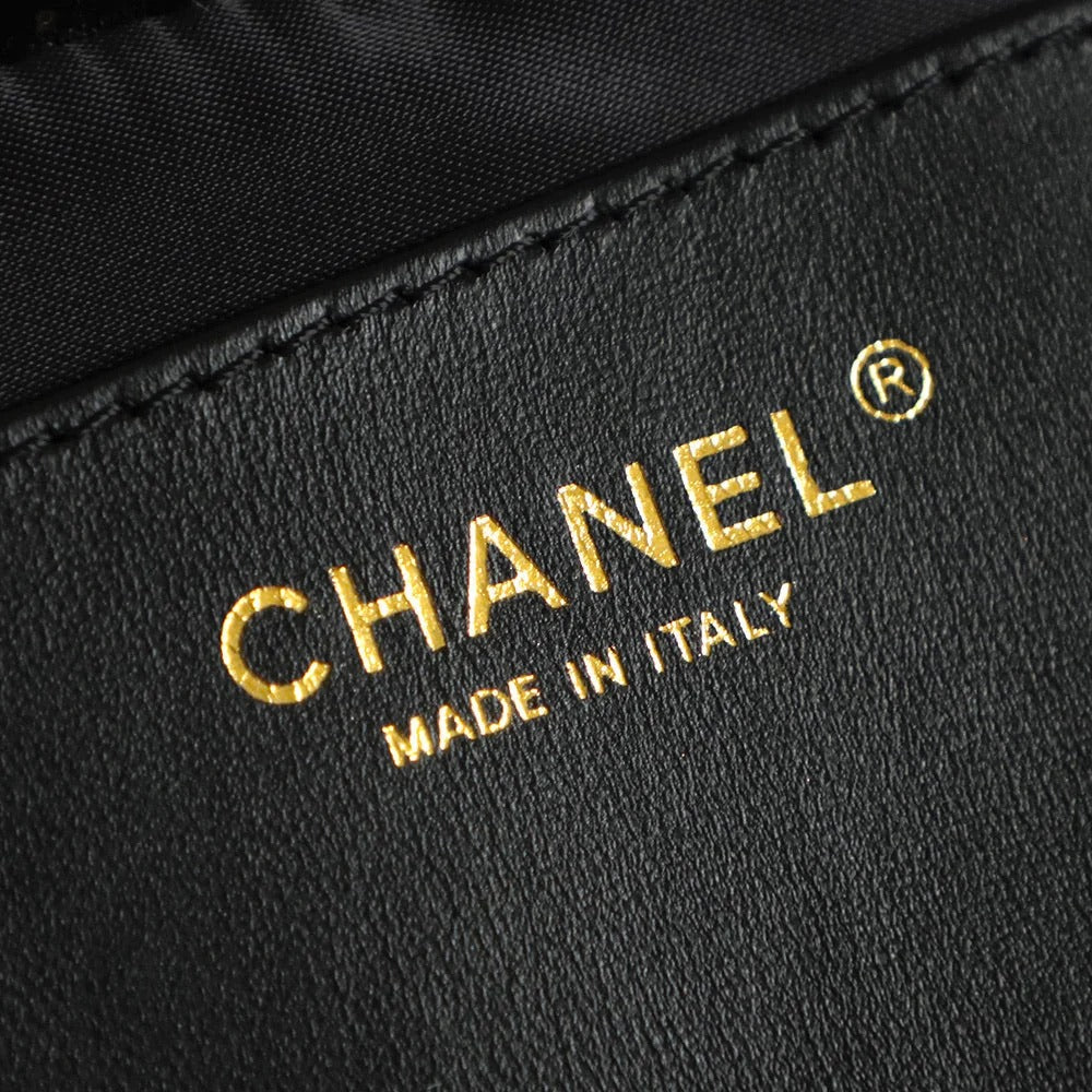 Chanel 2026 Chain Net Bag 42cm Black Gold Metal Velvet