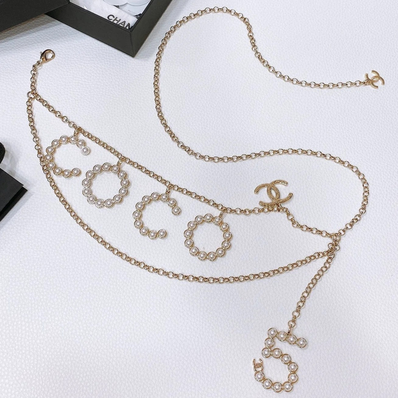 Chanel 2026 Pearl-Embellished Layered Chain Belt