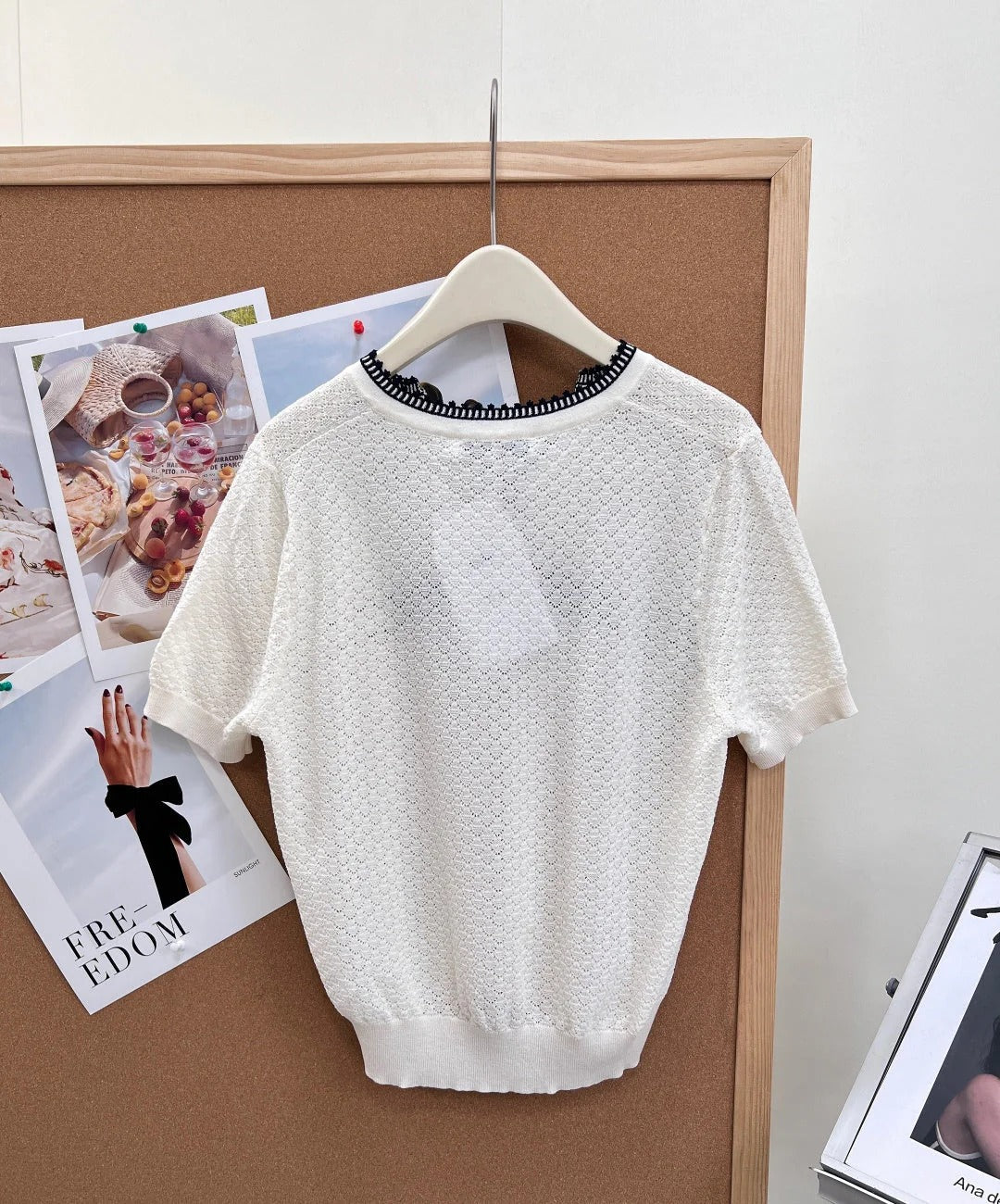 Dior 2026 Color-Blocked Knit Short-Sleeve Top Wool 463380