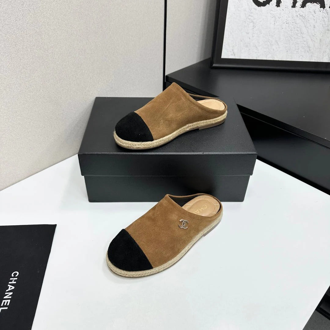 Chanel 2026 Double C Logo Mules Leather Sheepskin 822928