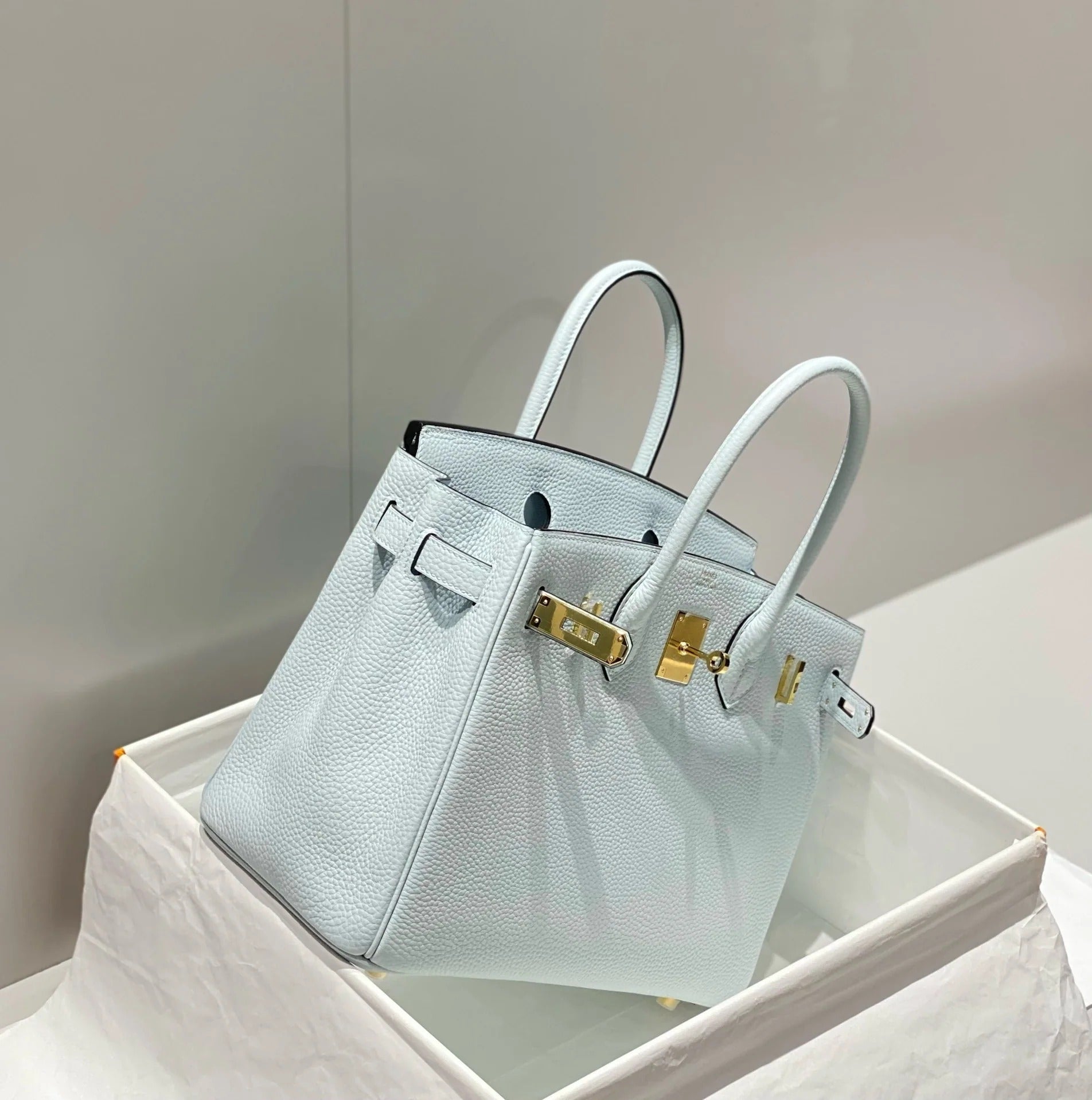 Hermes 2026 Birkin Bag 30cm Blue Togo Calfskin With Gold Hardware