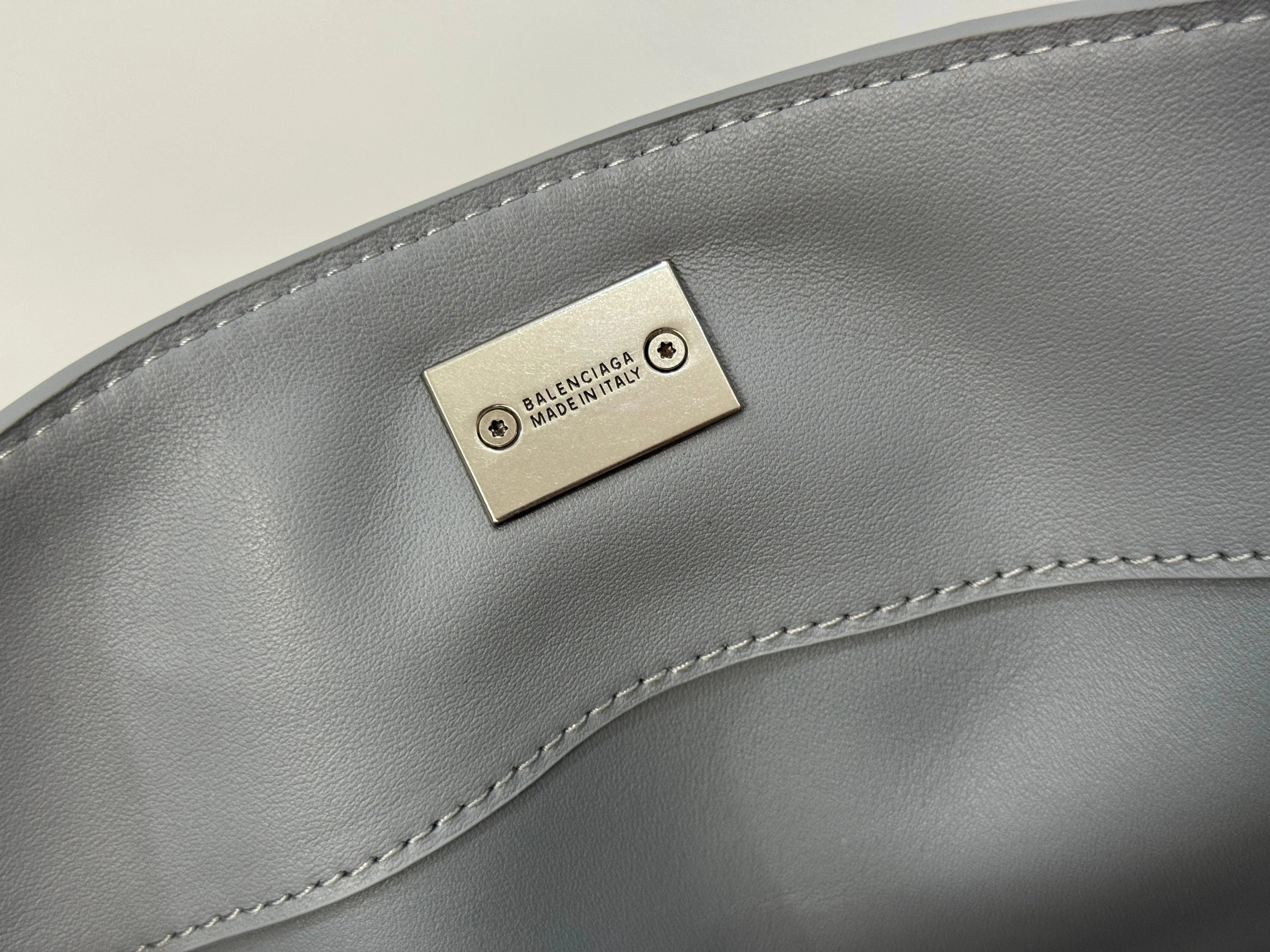 Balenciaga Mini Bag 22 Gray Calfskin Sliver Hardware